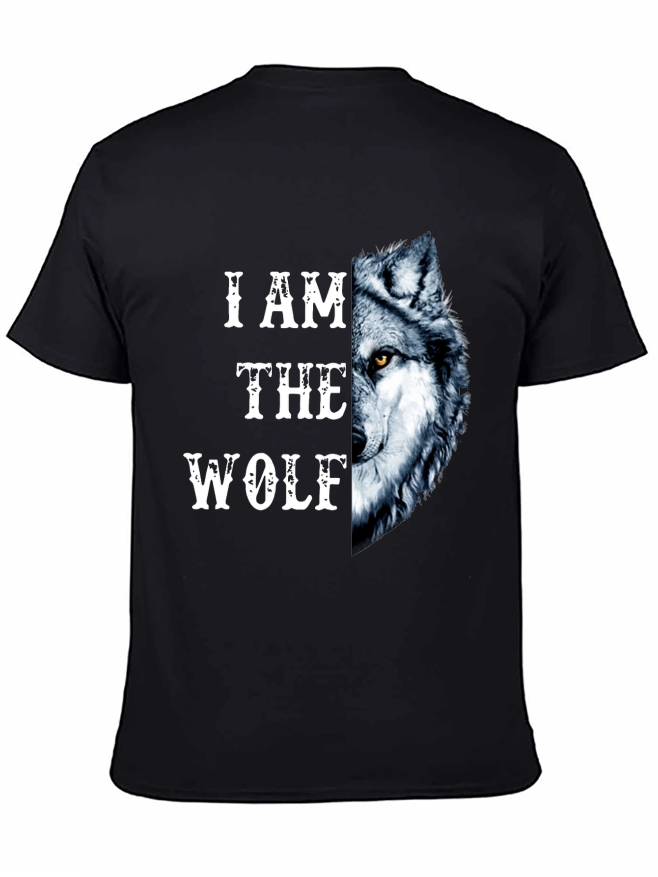 Black I Am The Wolf Graphic Print T-Shirt view 4