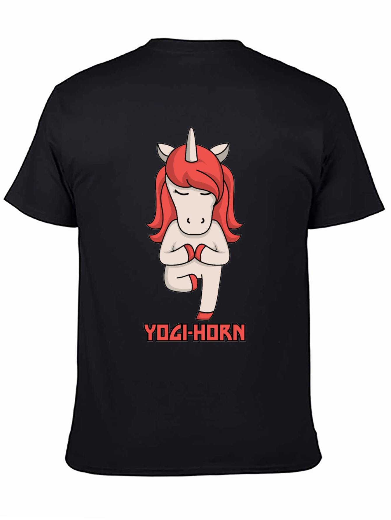Black Yogi-Horn Unicorn T-Shirt view 4