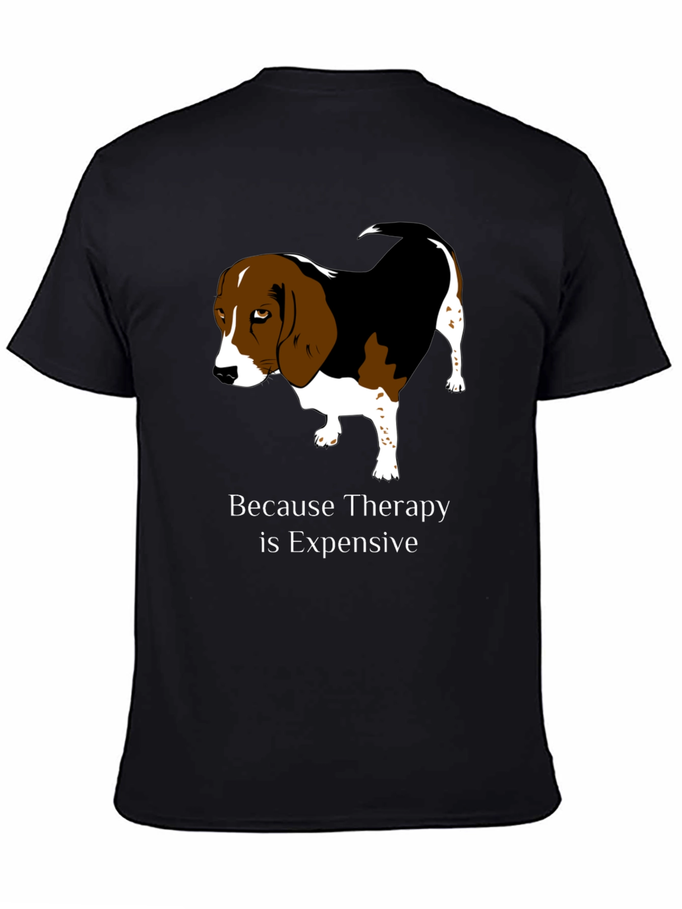 Black Dog Therapy T-Shirt - Because Therapy is Expensive view 4