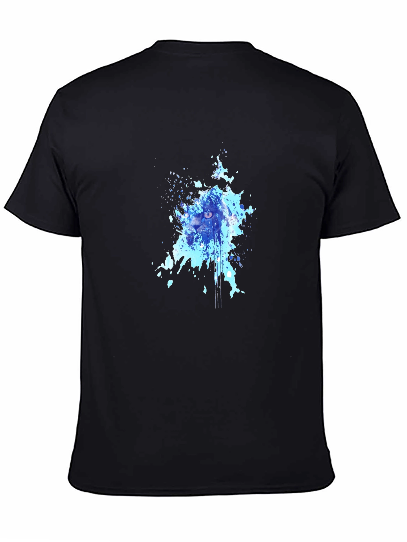 Black Abstract Cat Splash Tee - Black view 4