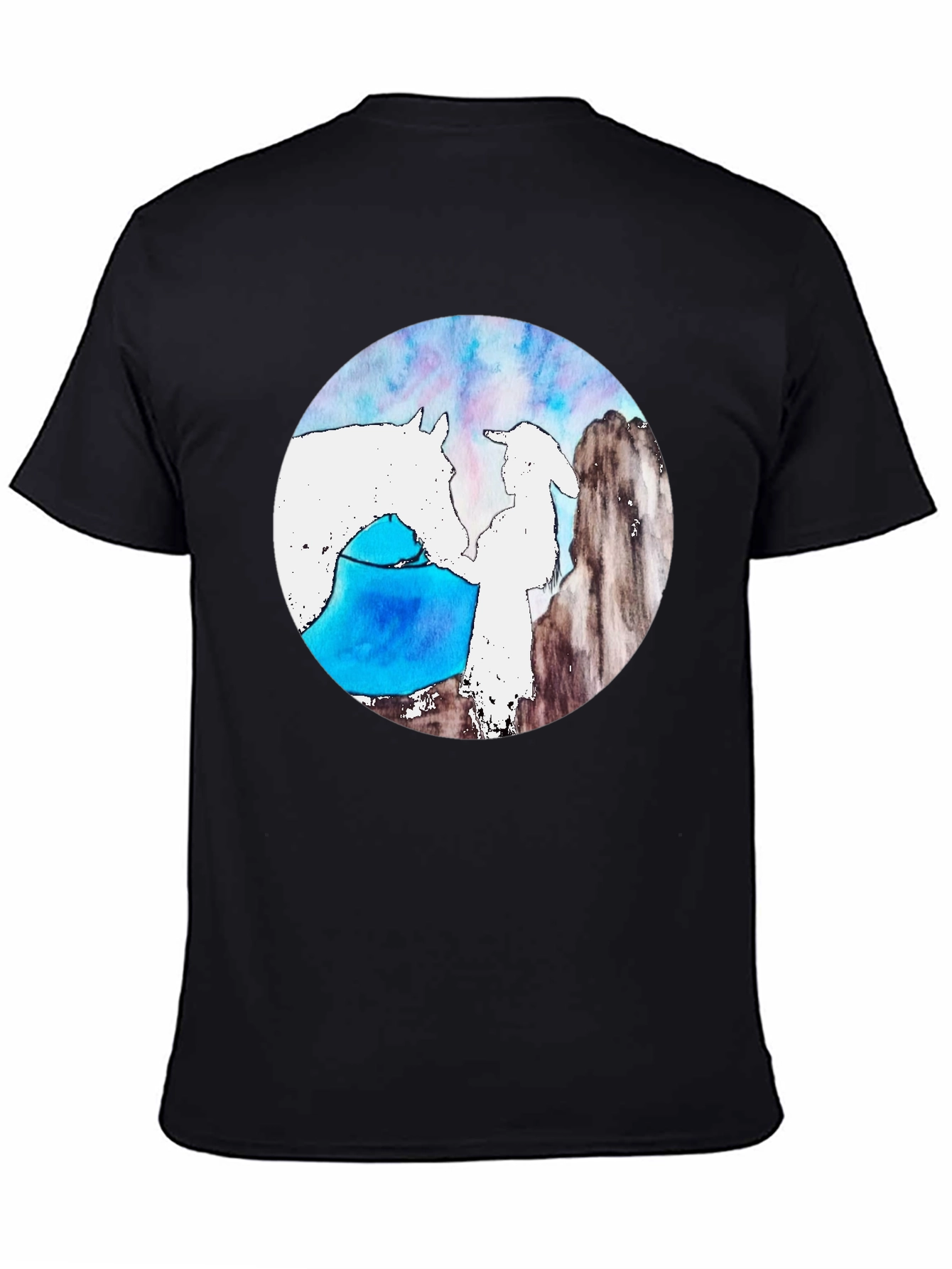 Black Ethereal Horse & Rider Black T-Shirt view 4