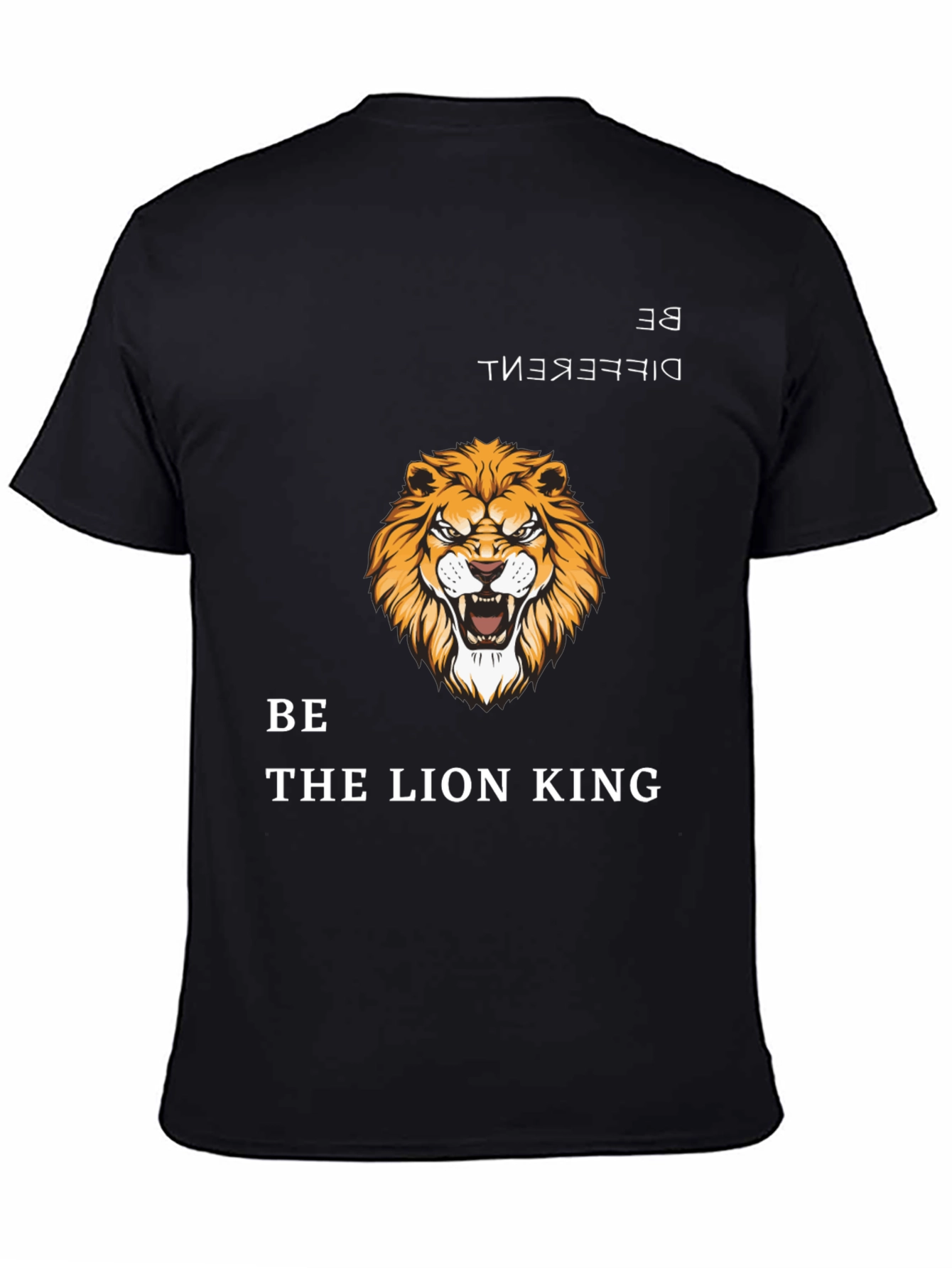 Black Lion King Graphic Tee - Be Different T-Shirt view 4