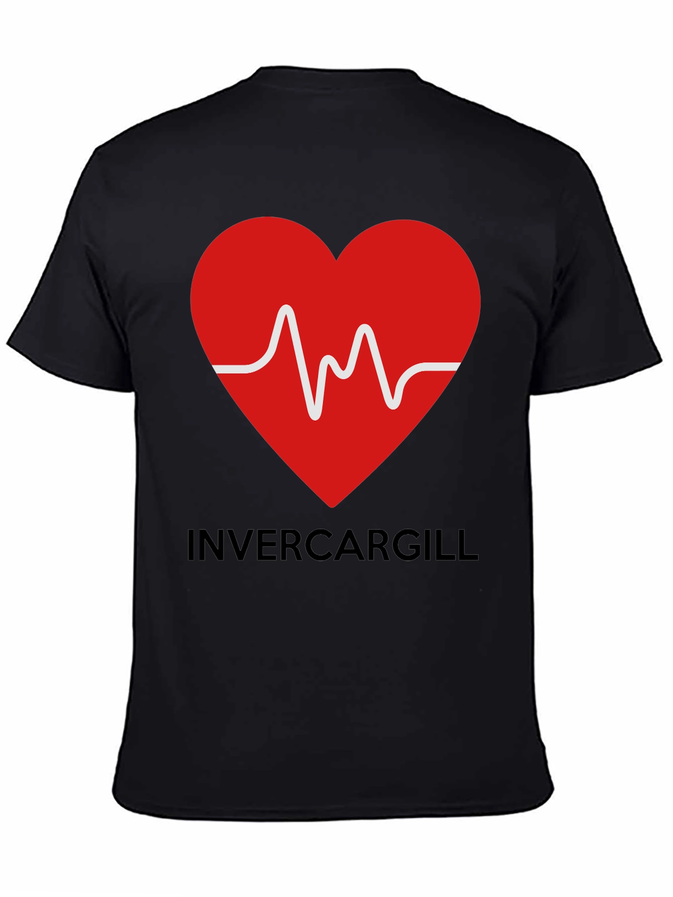Black Invercargill Love Heartbeat Graphic Tee view 4