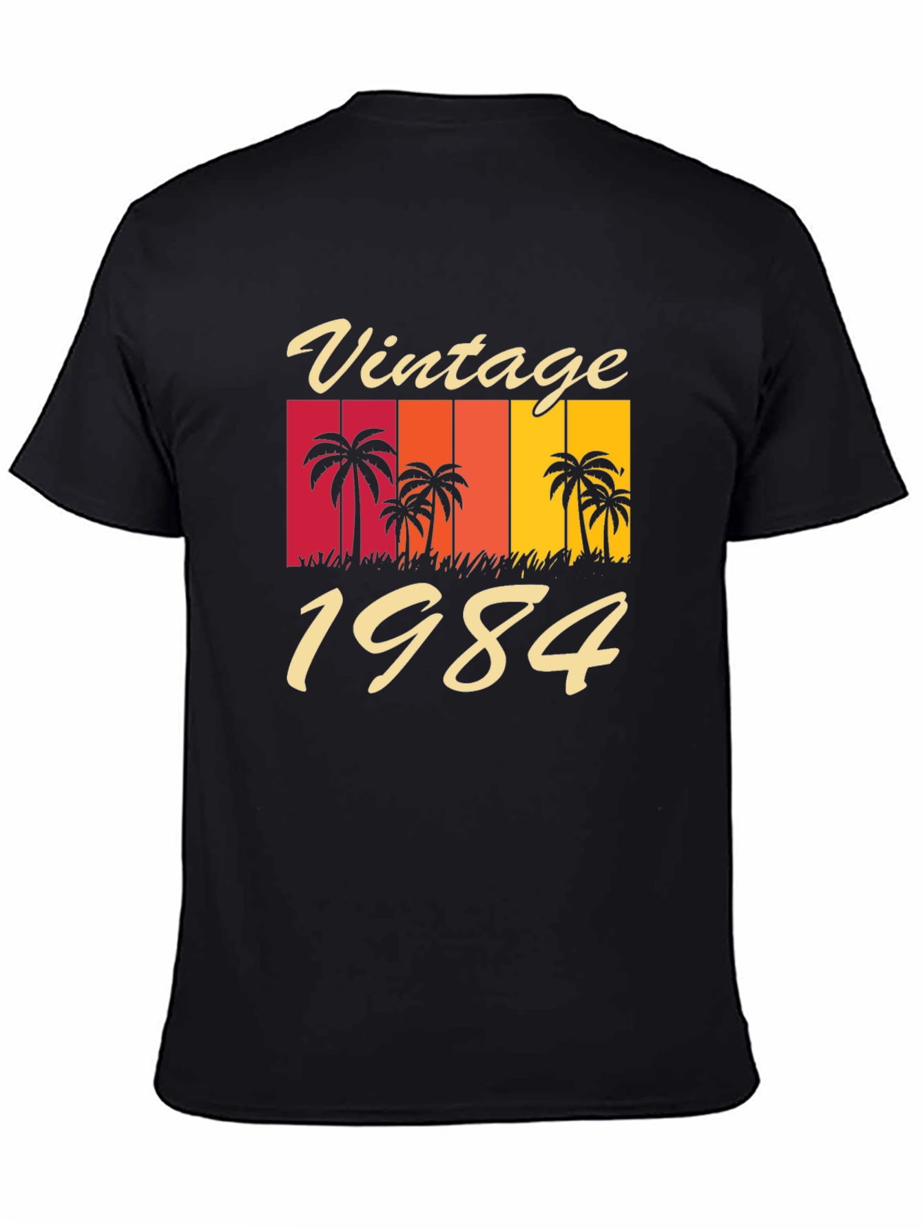 Black Vintage 1984 Palm Tree Graphic T-Shirt view 4