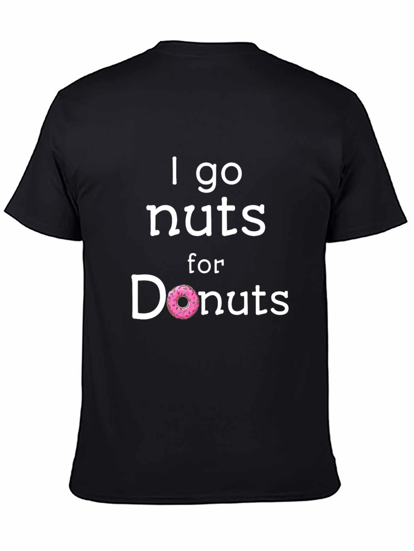 Black I Go Nuts for Donuts Funny Graphic Tee view 4