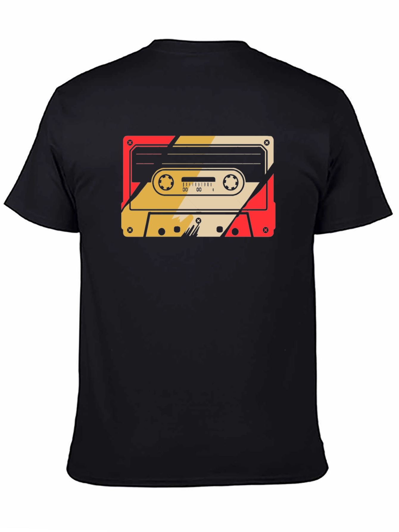 Black Retro Cassette Tape Graphic Tee - Classic Style view 4