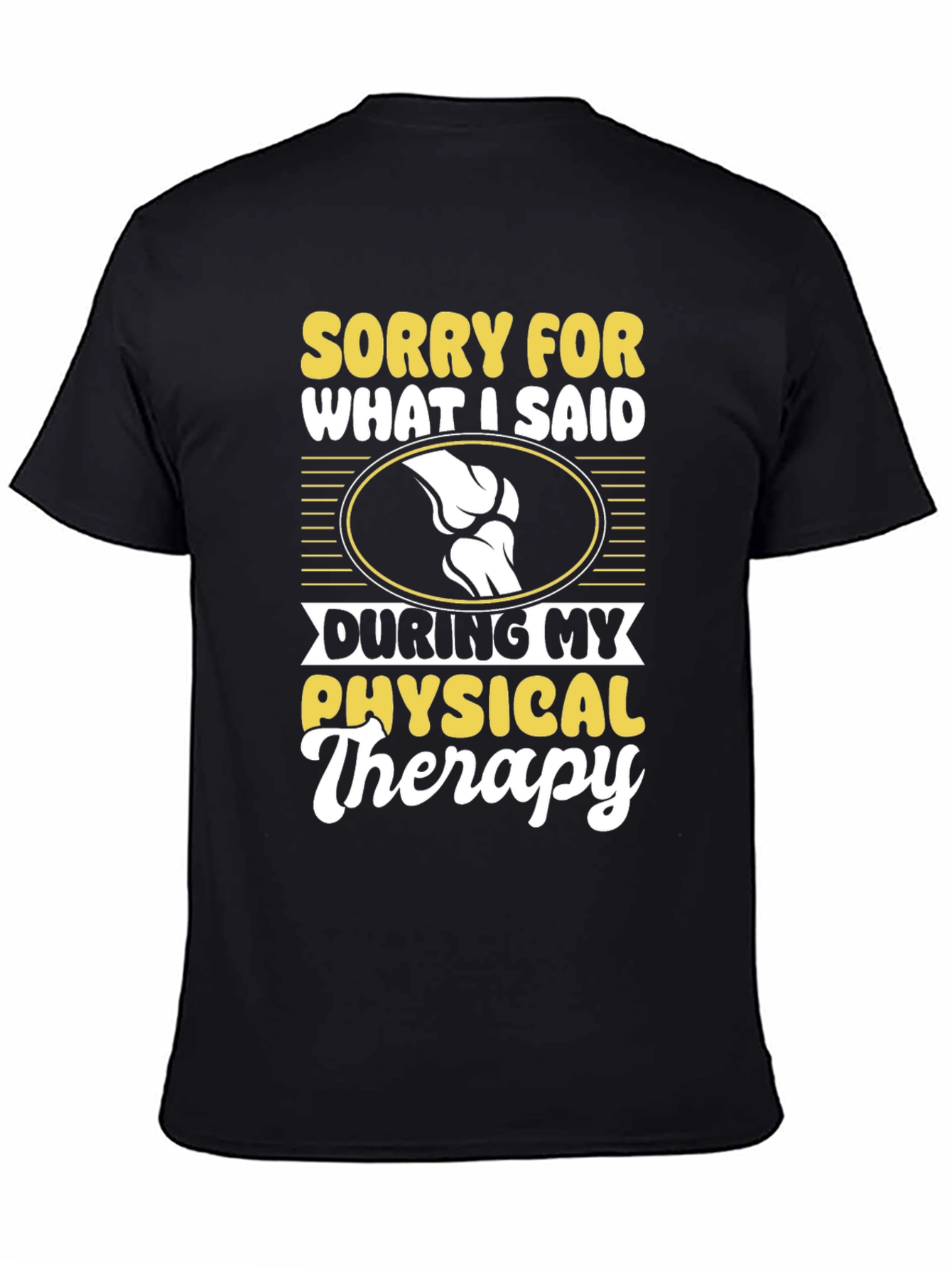 Black Funny Physical Therapy T-Shirt view 4