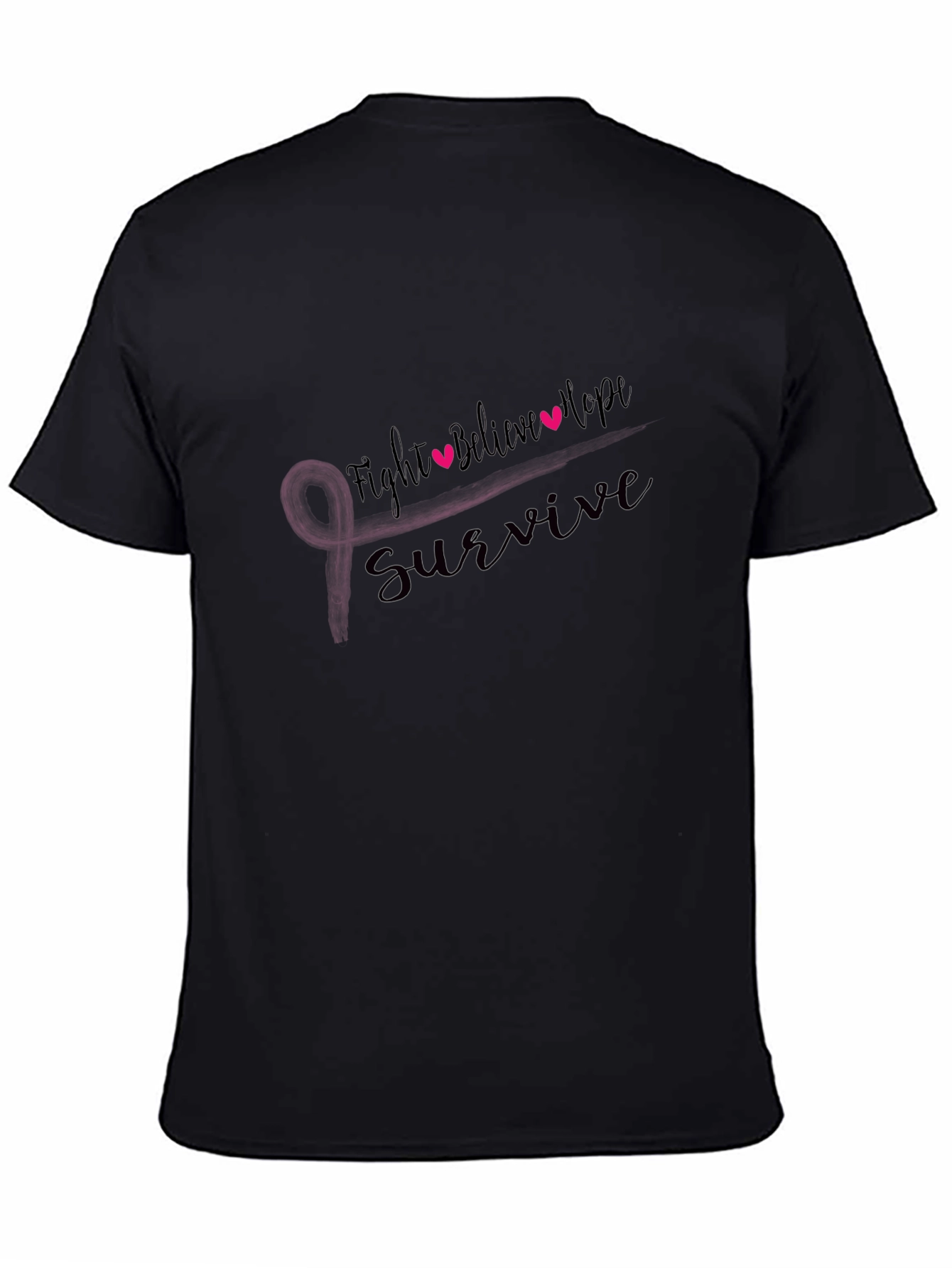 Black Fight Believe Hope Survive T-Shirt view 4