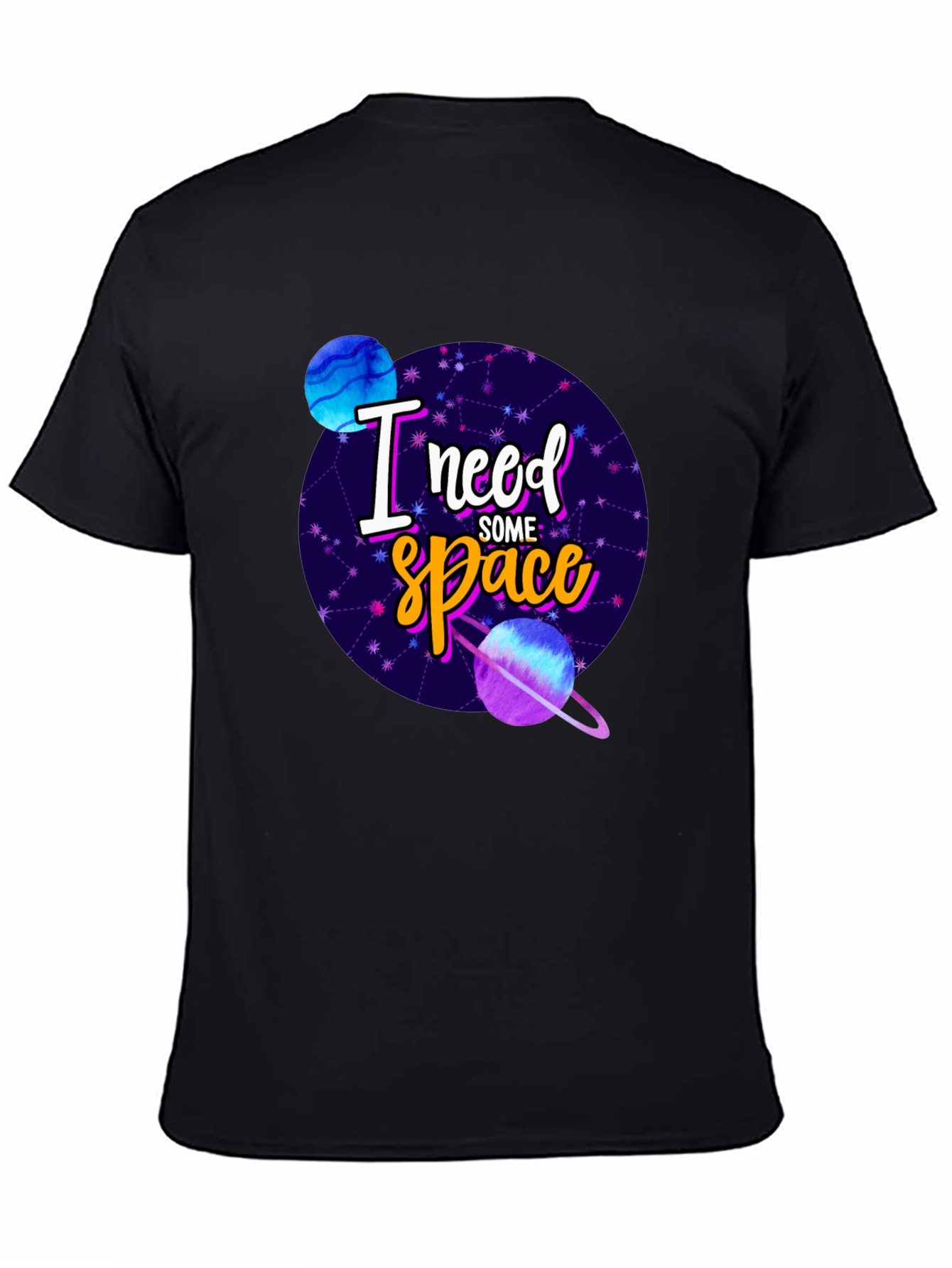 Black I Need Some Space Graphic Tee - Black view 4