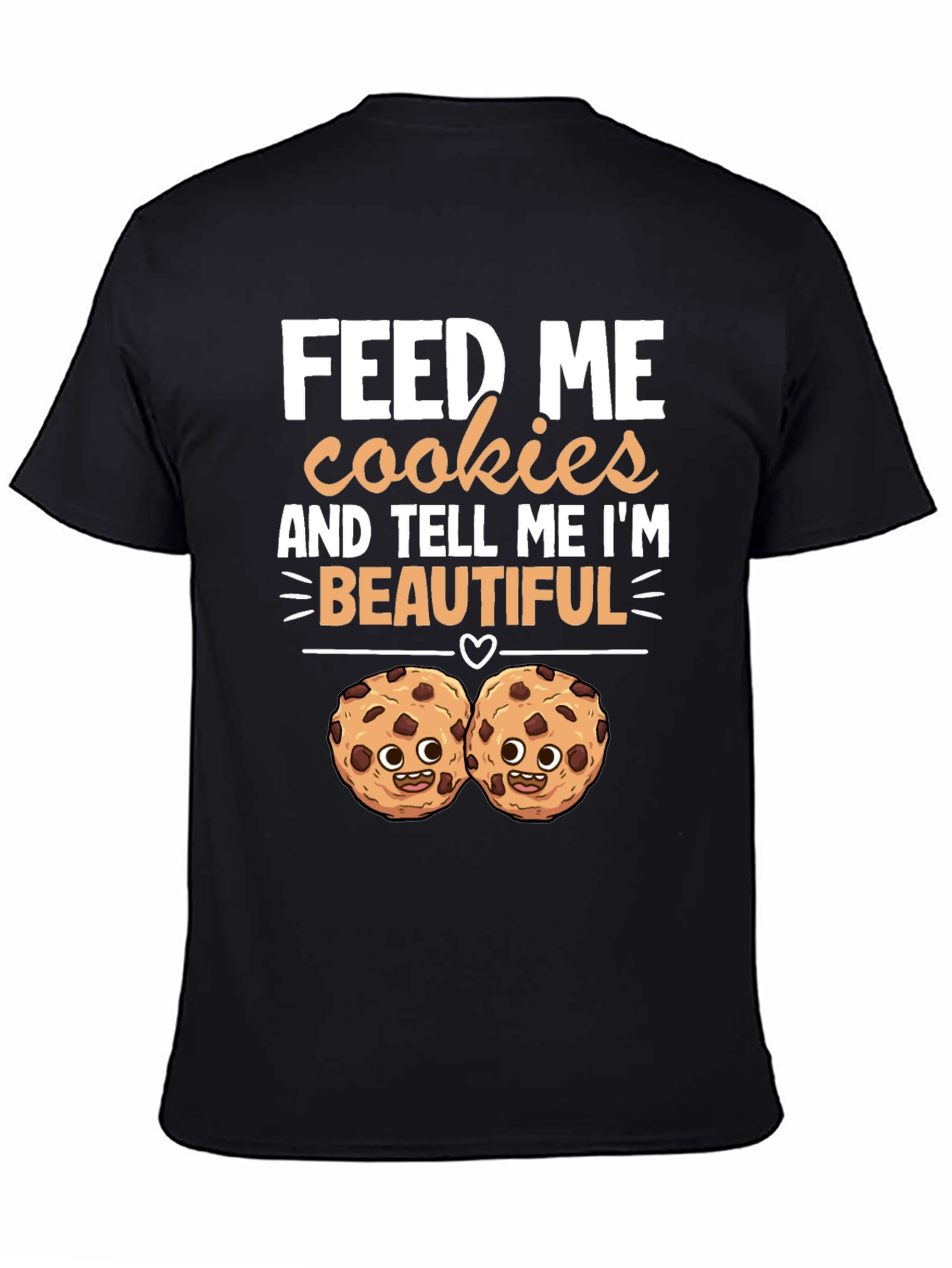 Black Feed Me Cookies T-Shirt view 4