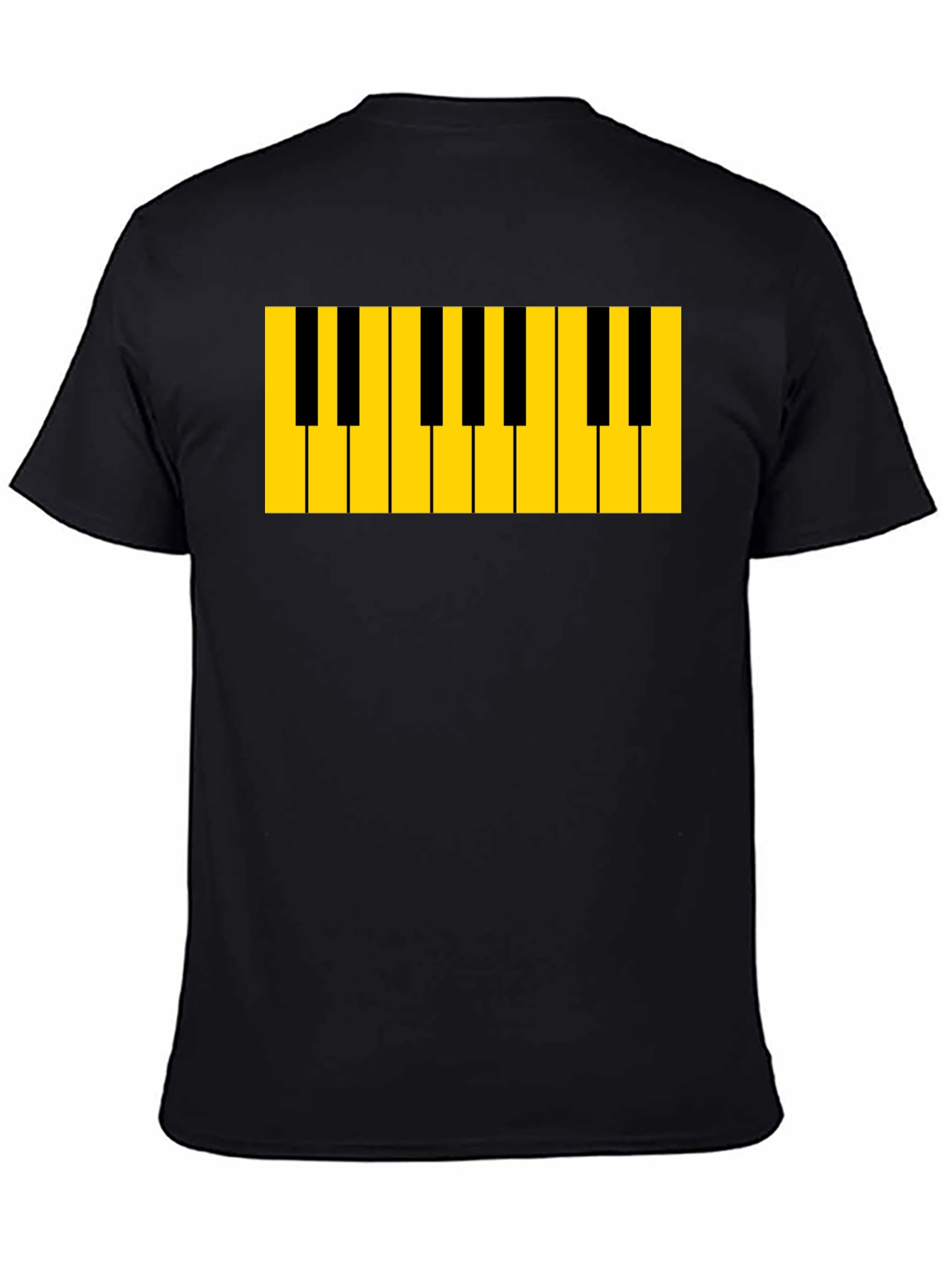 Black Piano Keys Graphic Tee - Musician's Black T-Shirt view 4