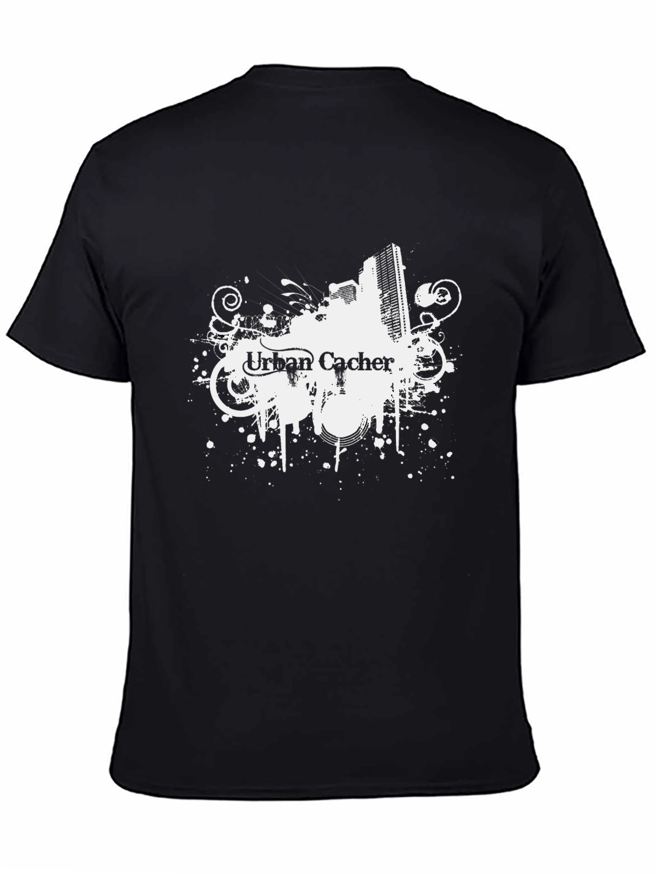 Black Urban Cacher Tee - Black Graphic T-Shirt view 4