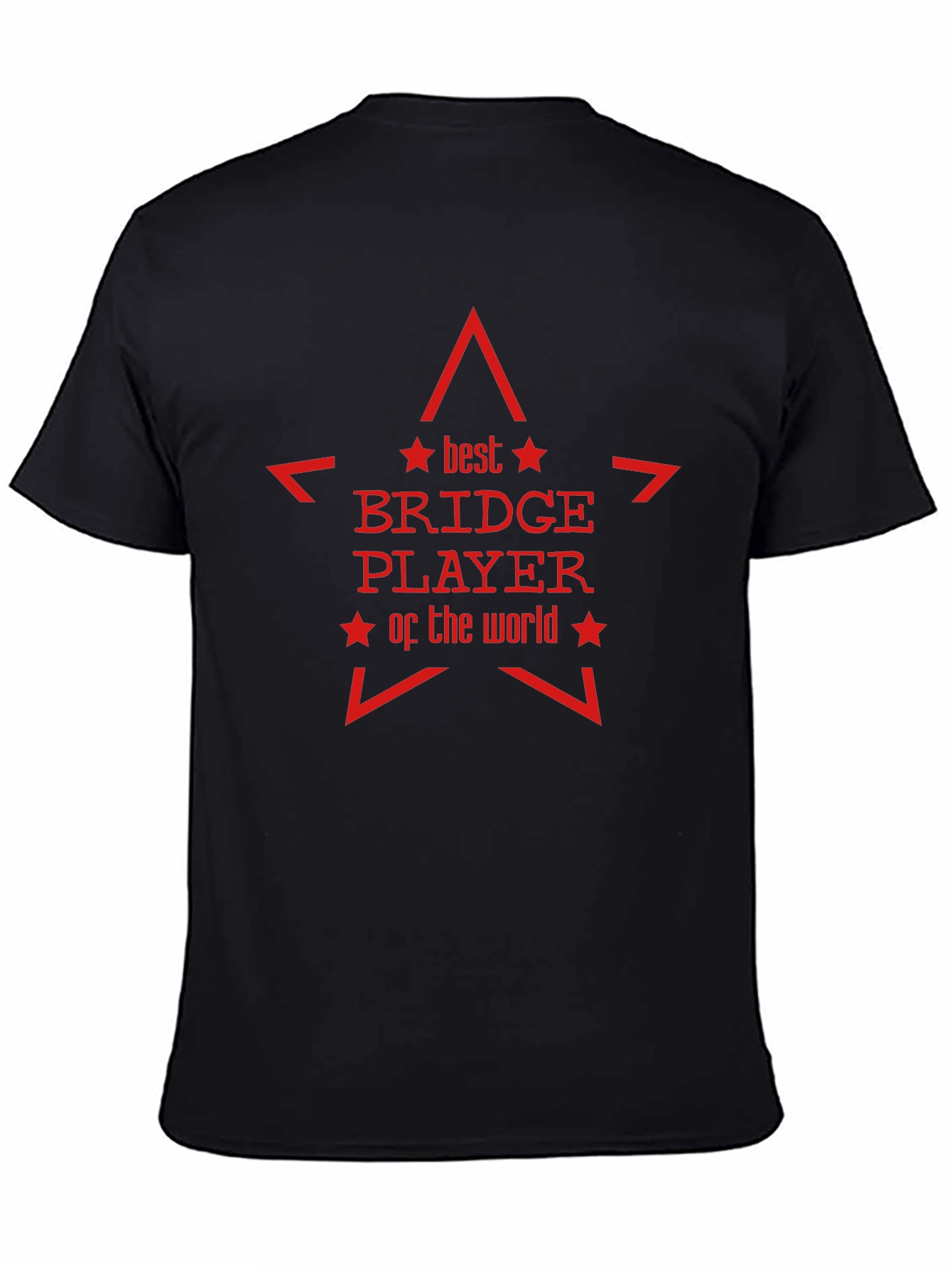 Black Best Bridge Player T-Shirt - Black view 4