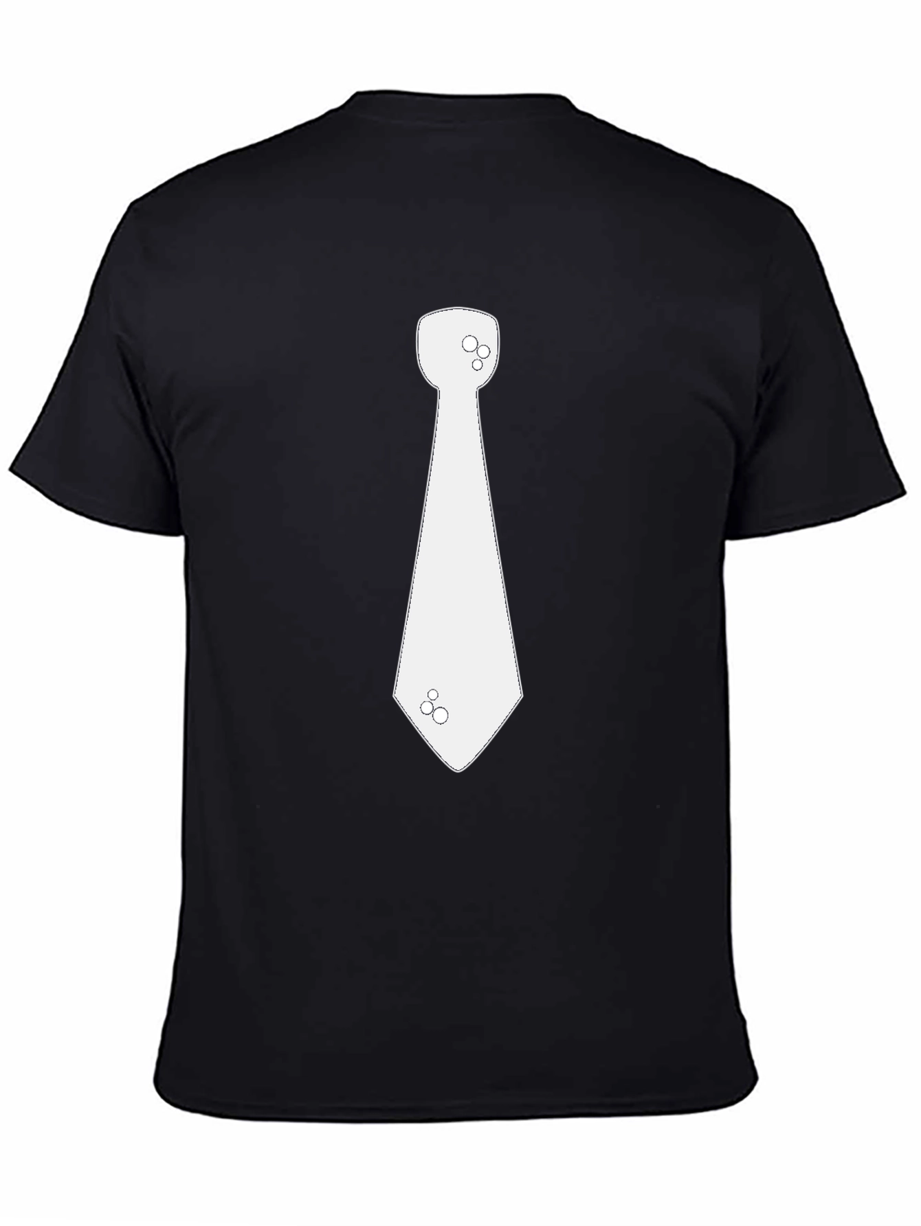 Black Men's Black T-Shirt with Novelty Necktie Graphic view 4