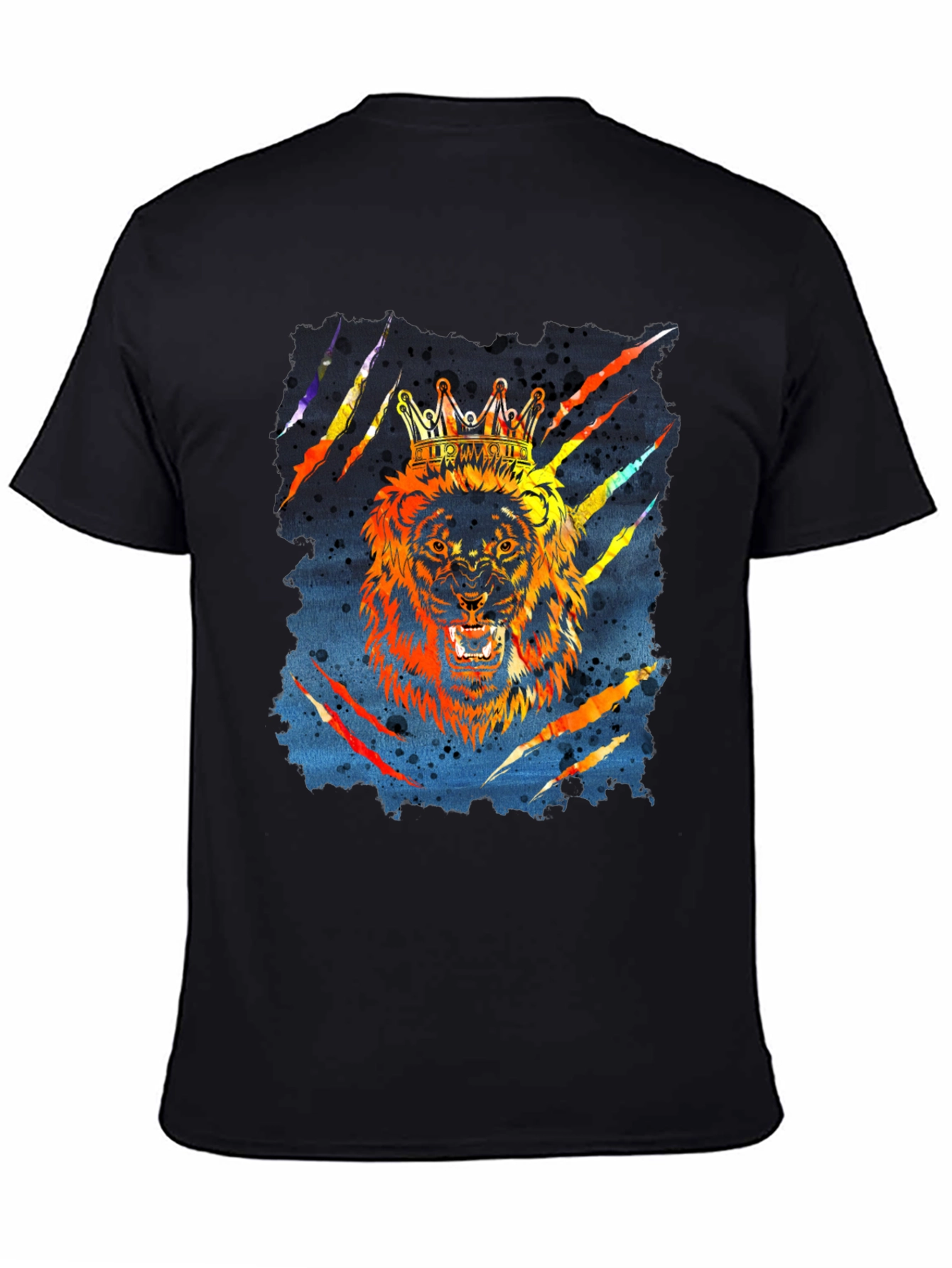 Black King Lion Graphic T-Shirt - Mens Black Tee view 4