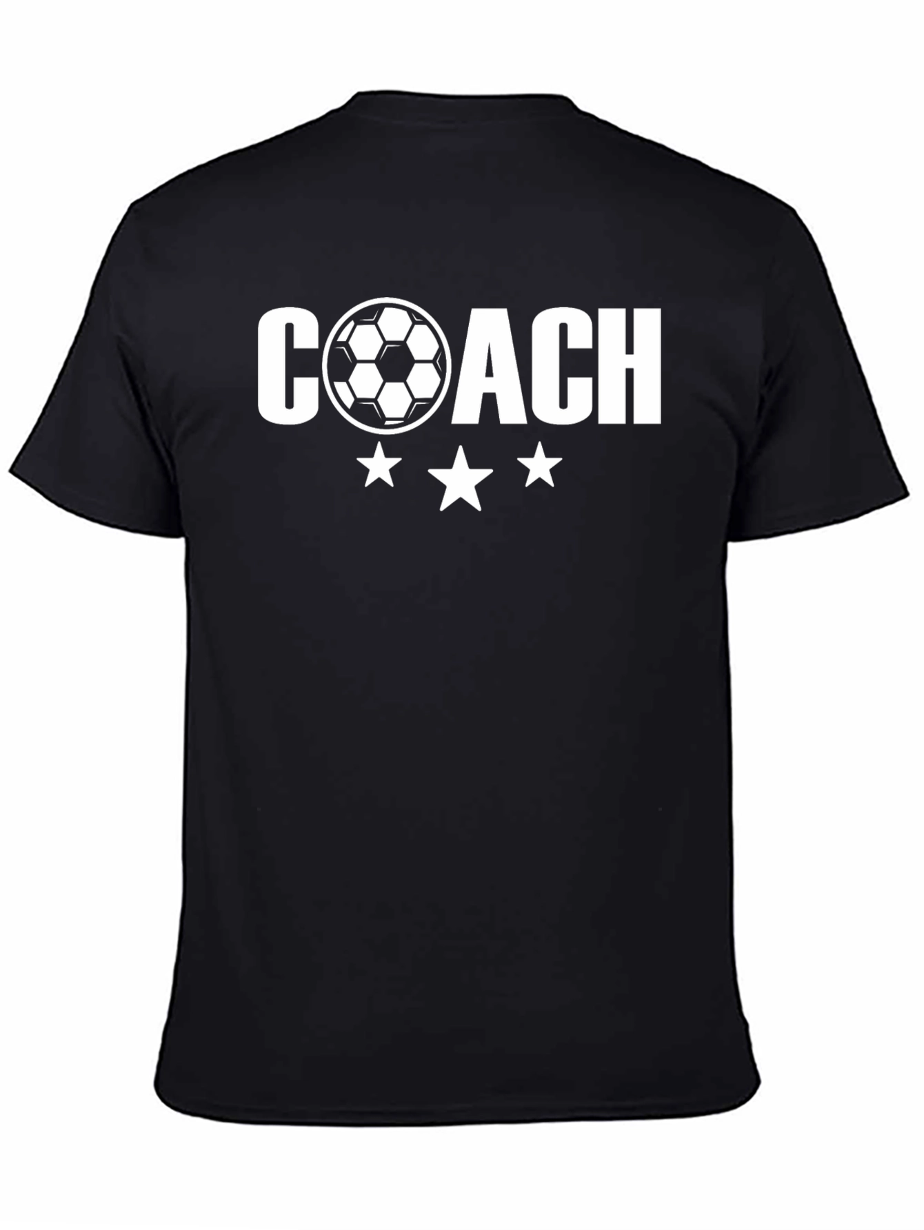 Black Soccer Coach Graphic T-Shirt - Black view 4