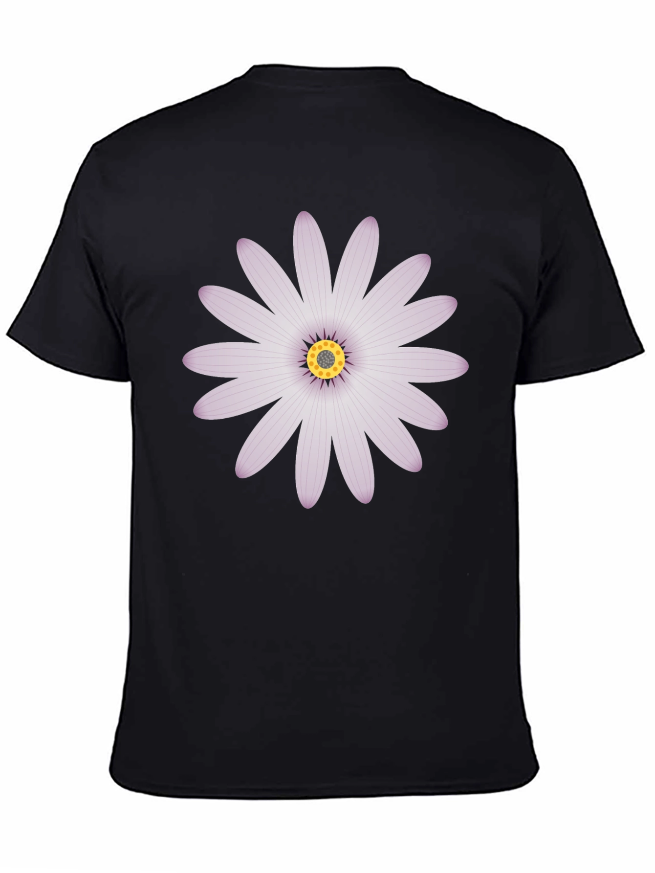 Black Daisy Graphic Tee - Black Casual Shirt view 4