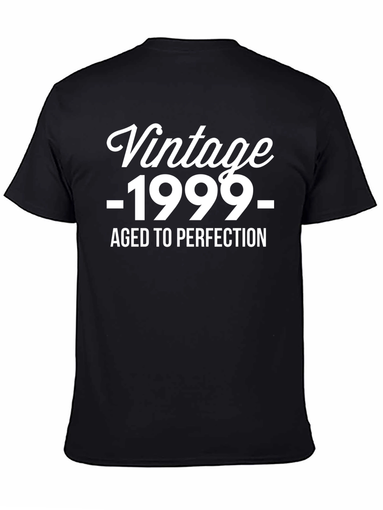 Black Vintage 1999 Aged to Perfection Black T-Shirt view 4