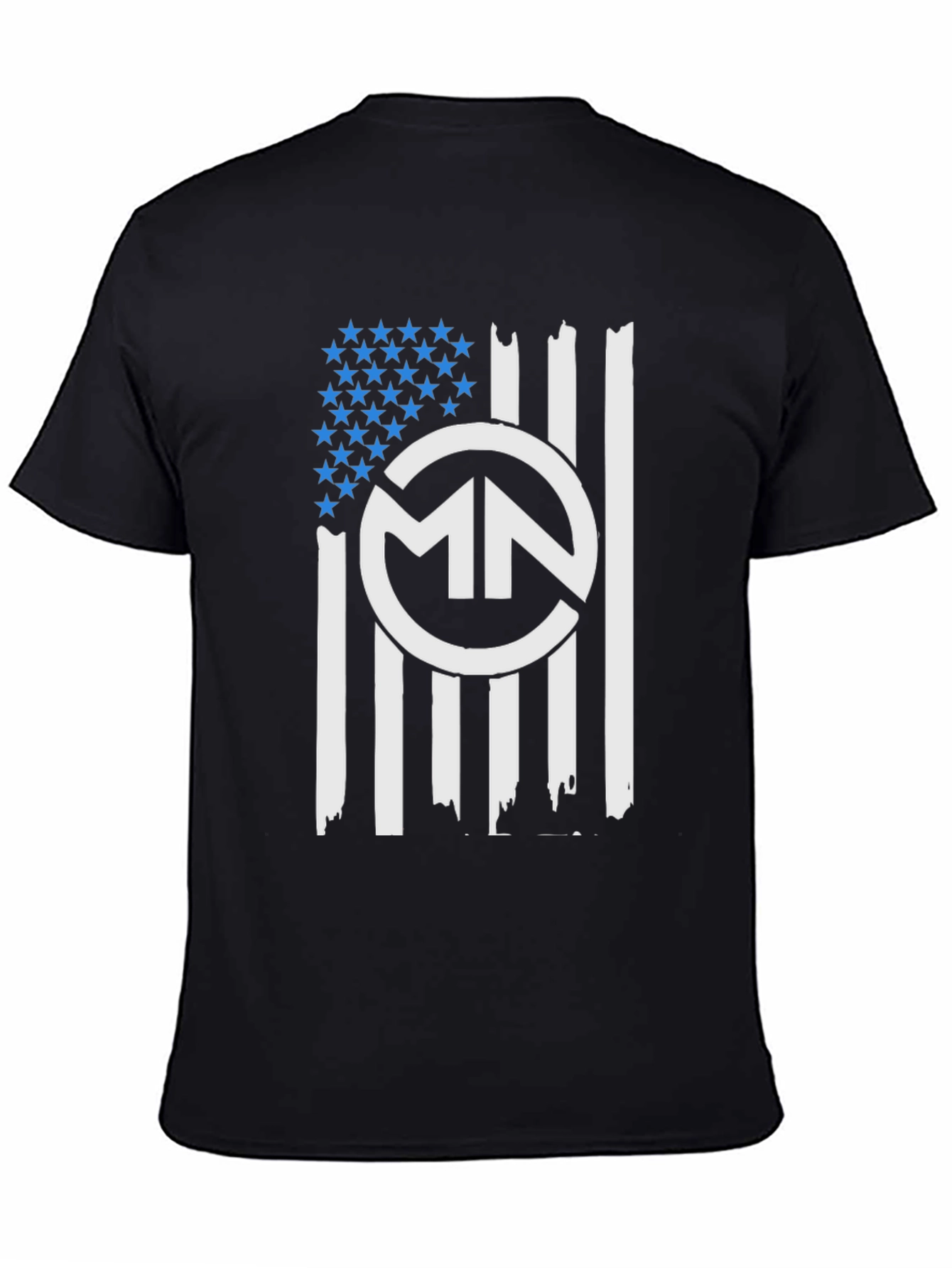 Black MN American Flag Graphic Tee - Patriotic Style view 4