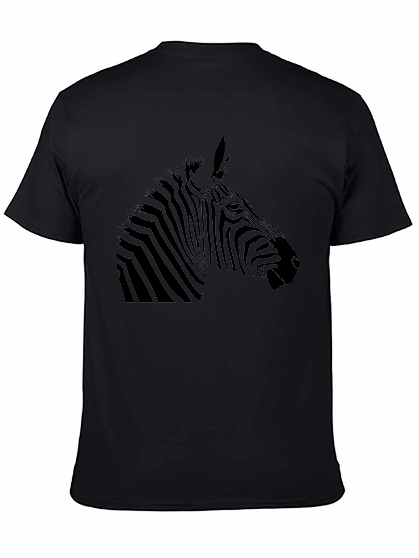 Black Zebra Print T-Shirt - Stylish Animal Graphic Tee view 4
