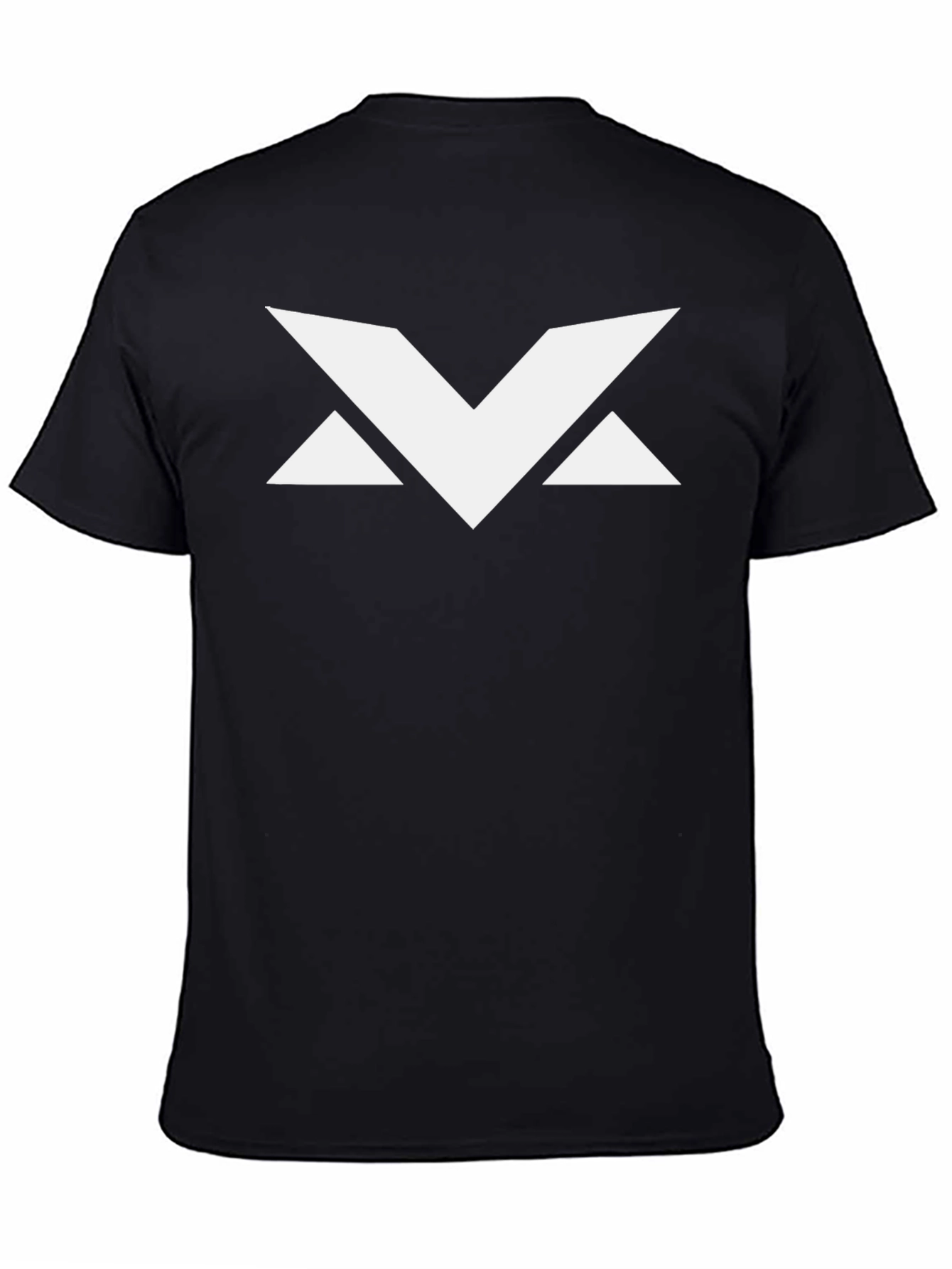 Black Modern Geometric Logo Black T-Shirt view 4