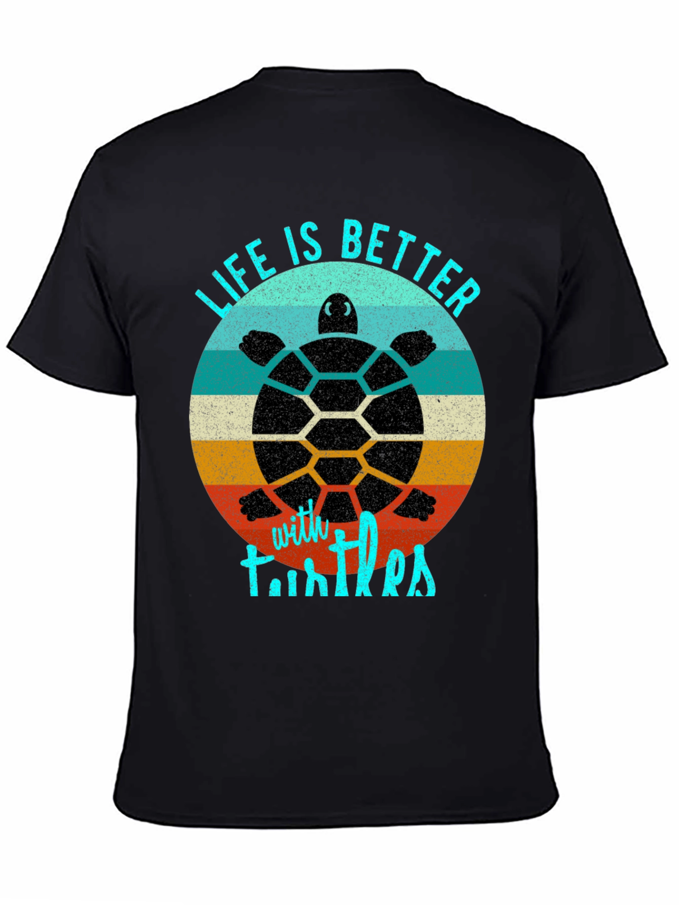 Black Life is Better with Turtles Graphic Tee view 4