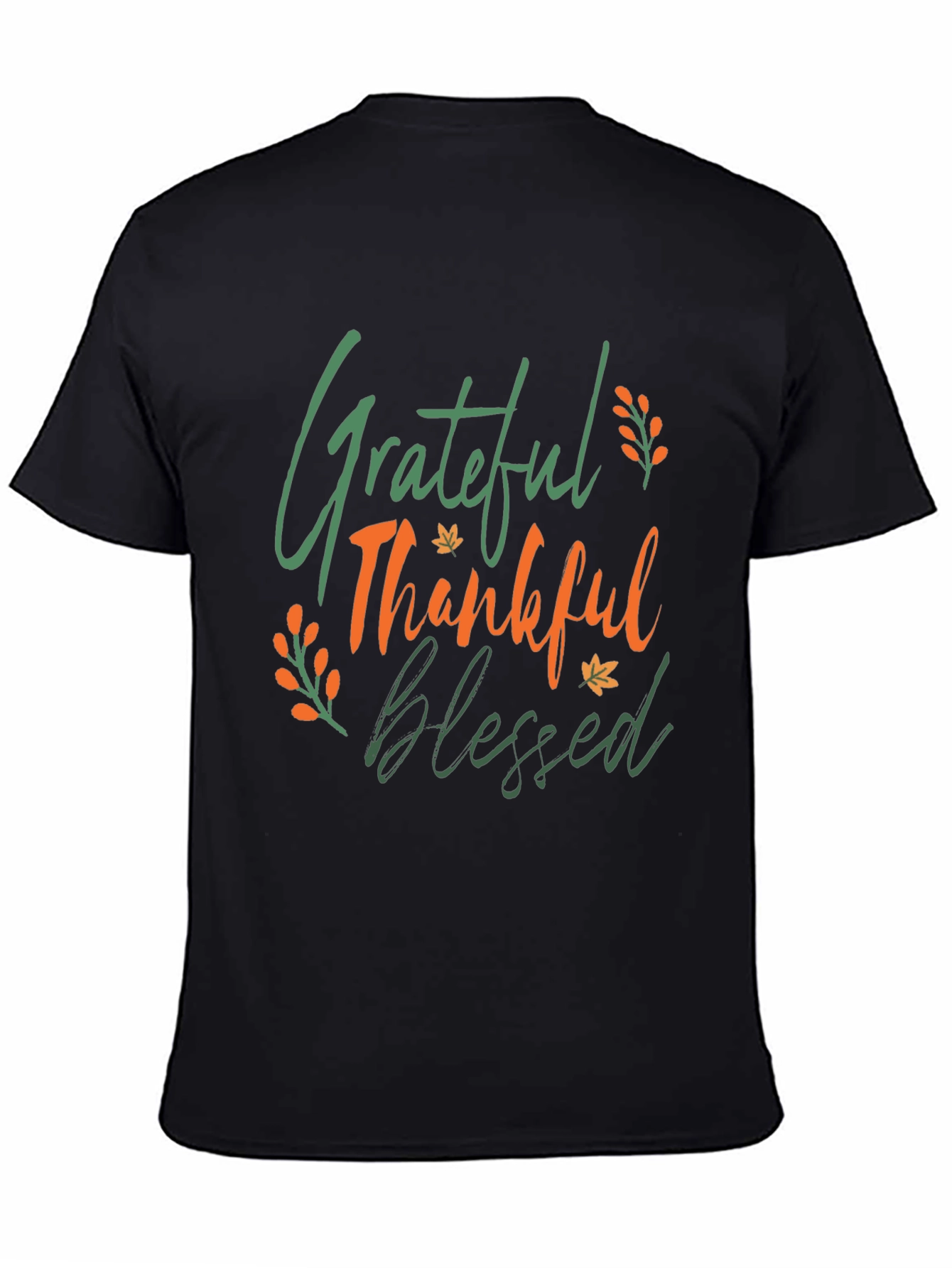 Black Grateful Thankful Blessed Thanksgiving T-Shirt view 4