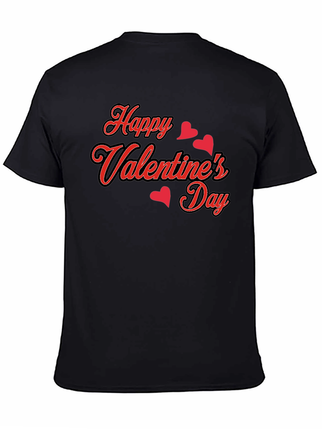 Black Happy Valentine's Day Black Graphic Tee view 4