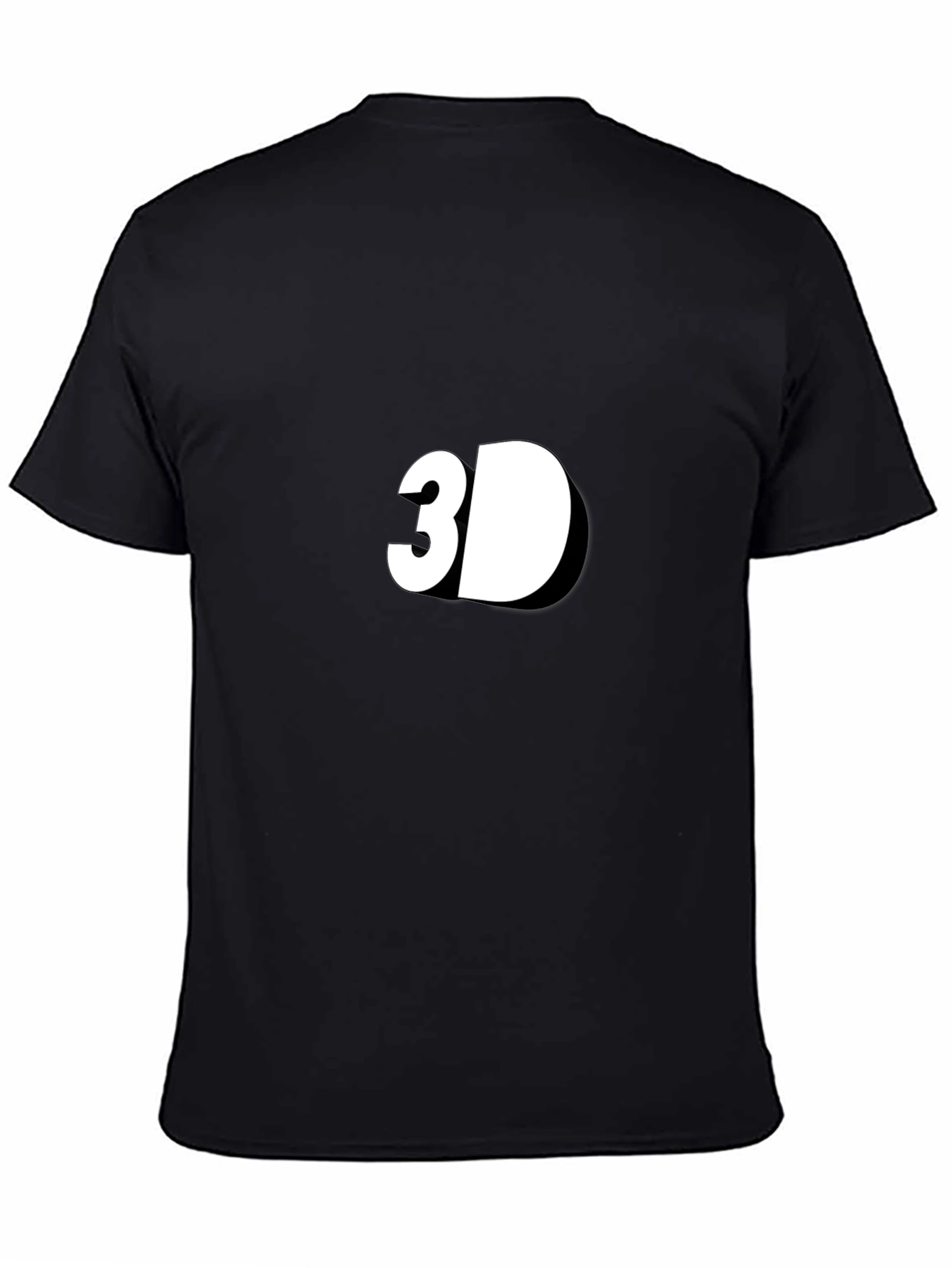 Black Black 3D Graphic Tee - Mens Casual Shirt view 4