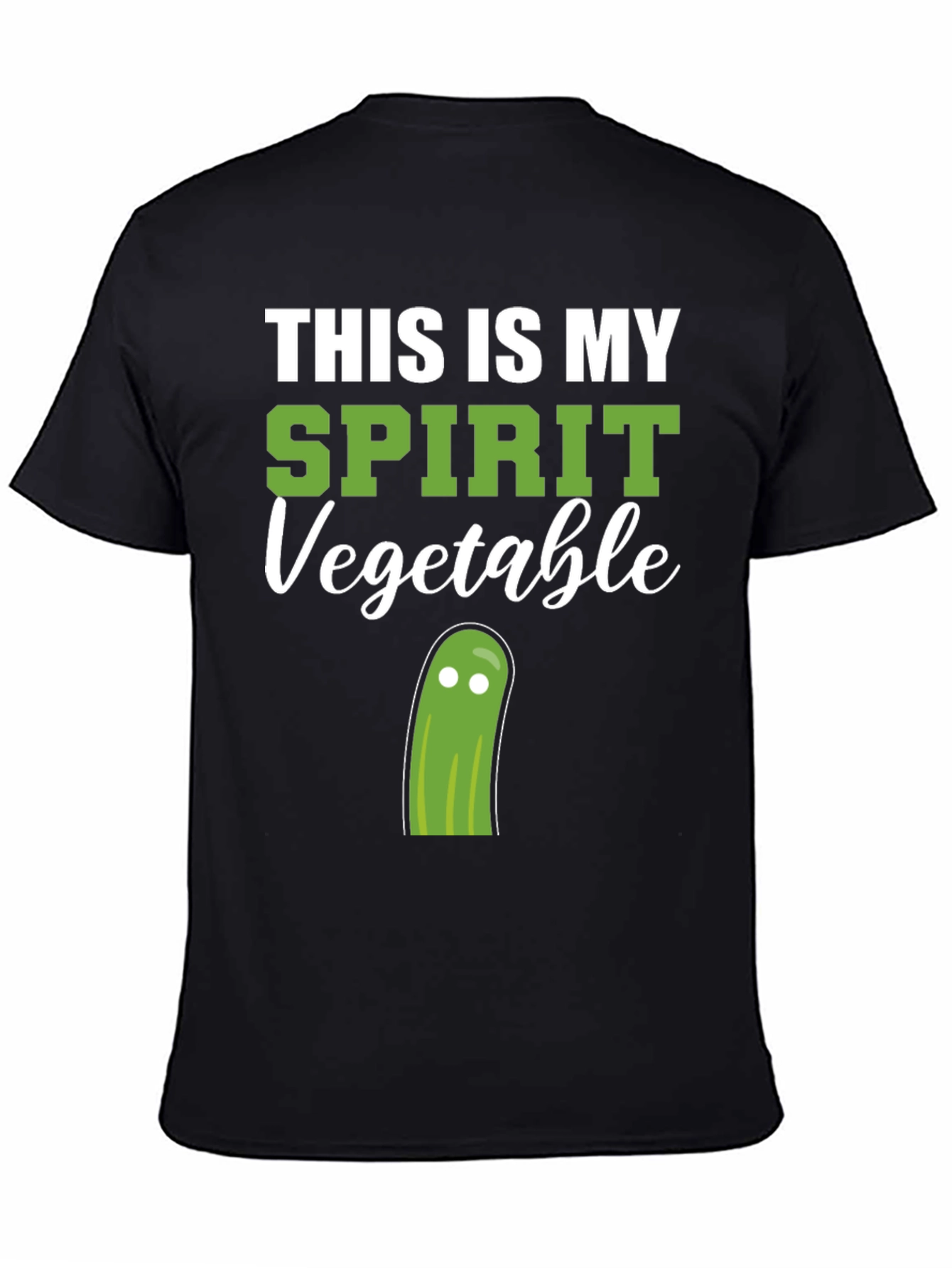 Black Spirit Vegetable T-Shirt - Funny Graphic Tee view 4