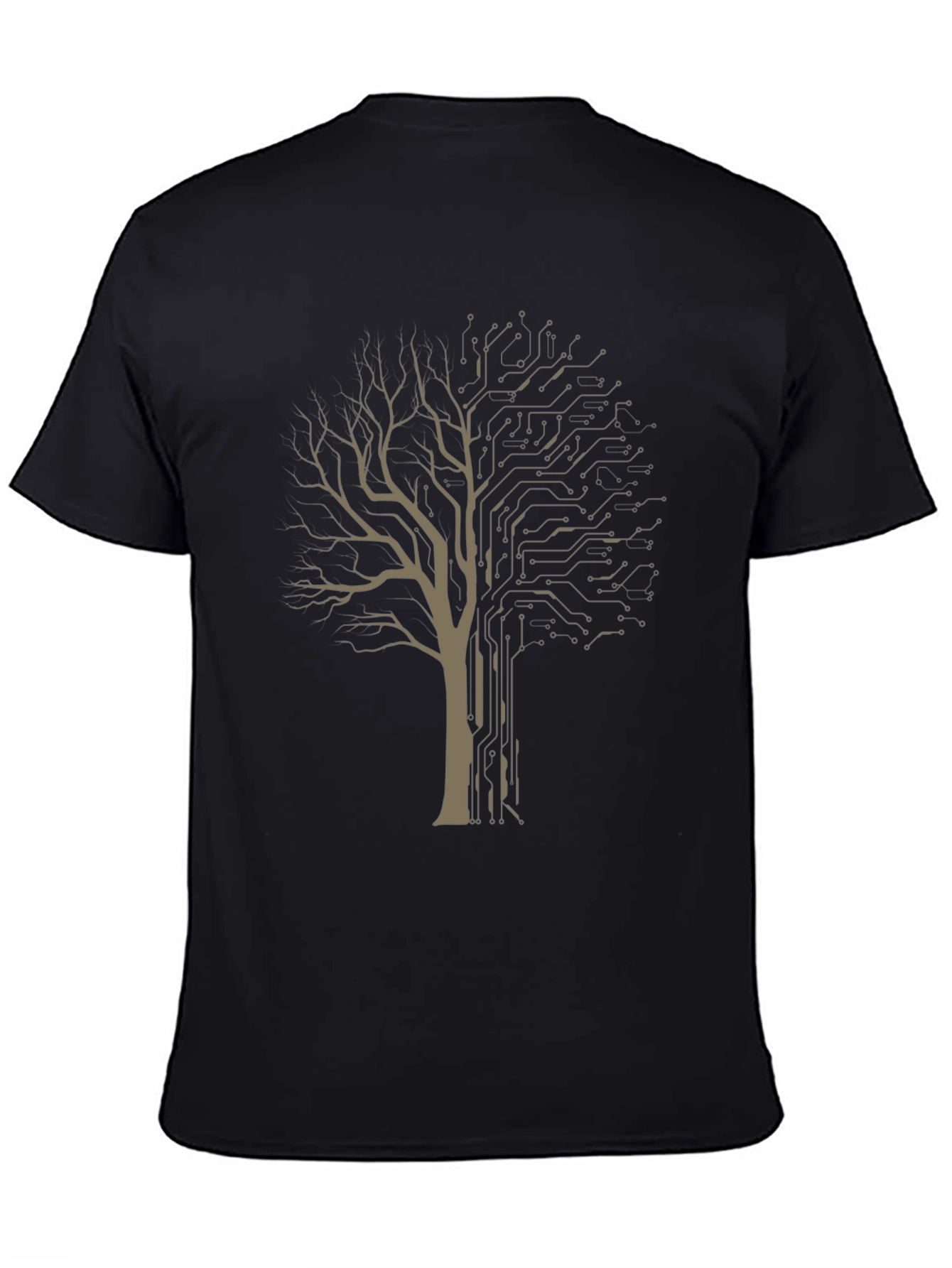 Black Tech Tree Graphic Tee - Modern Nature T-Shirt view 4