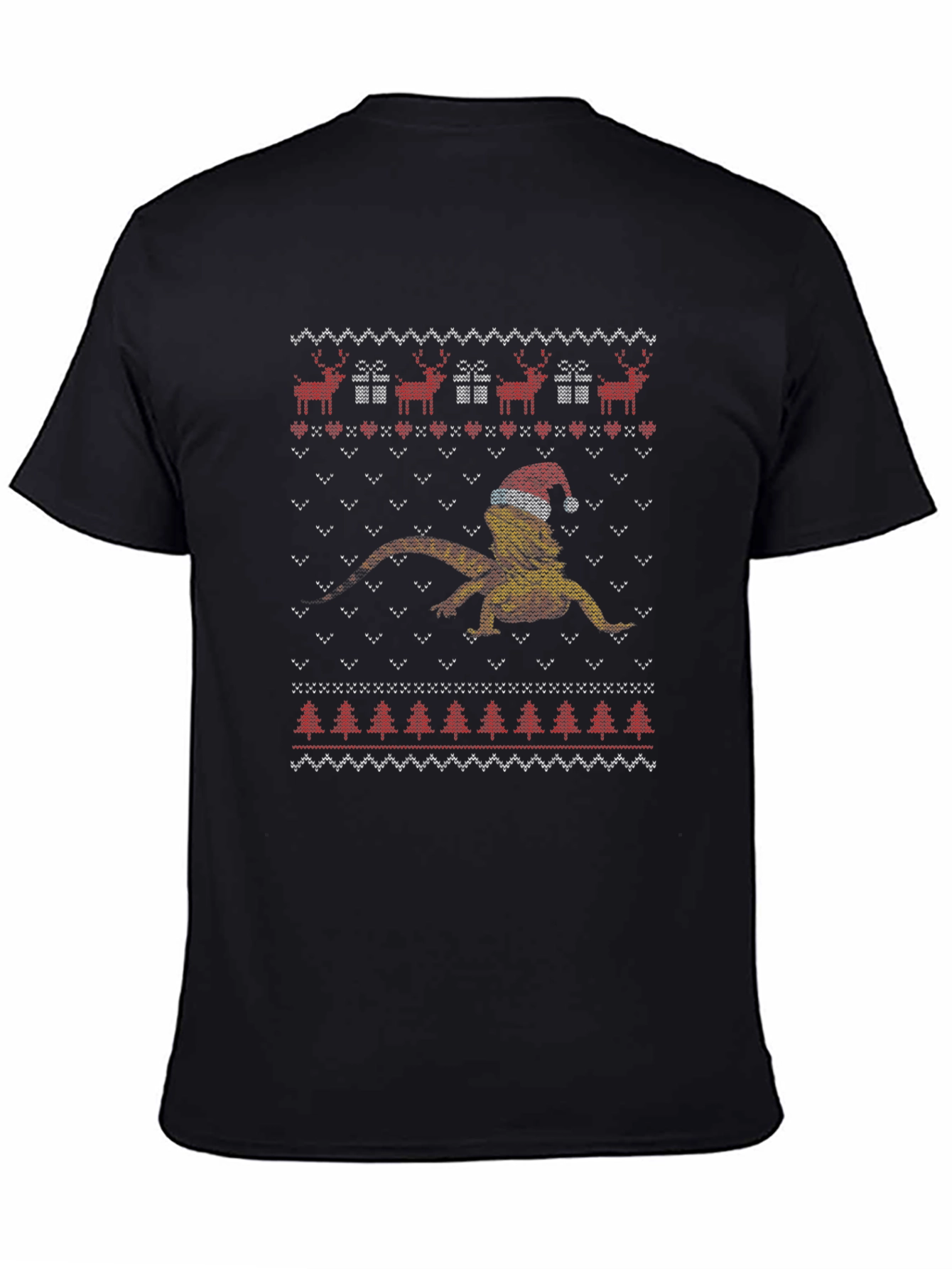 Black Bearded Dragon Christmas T-Shirt view 4