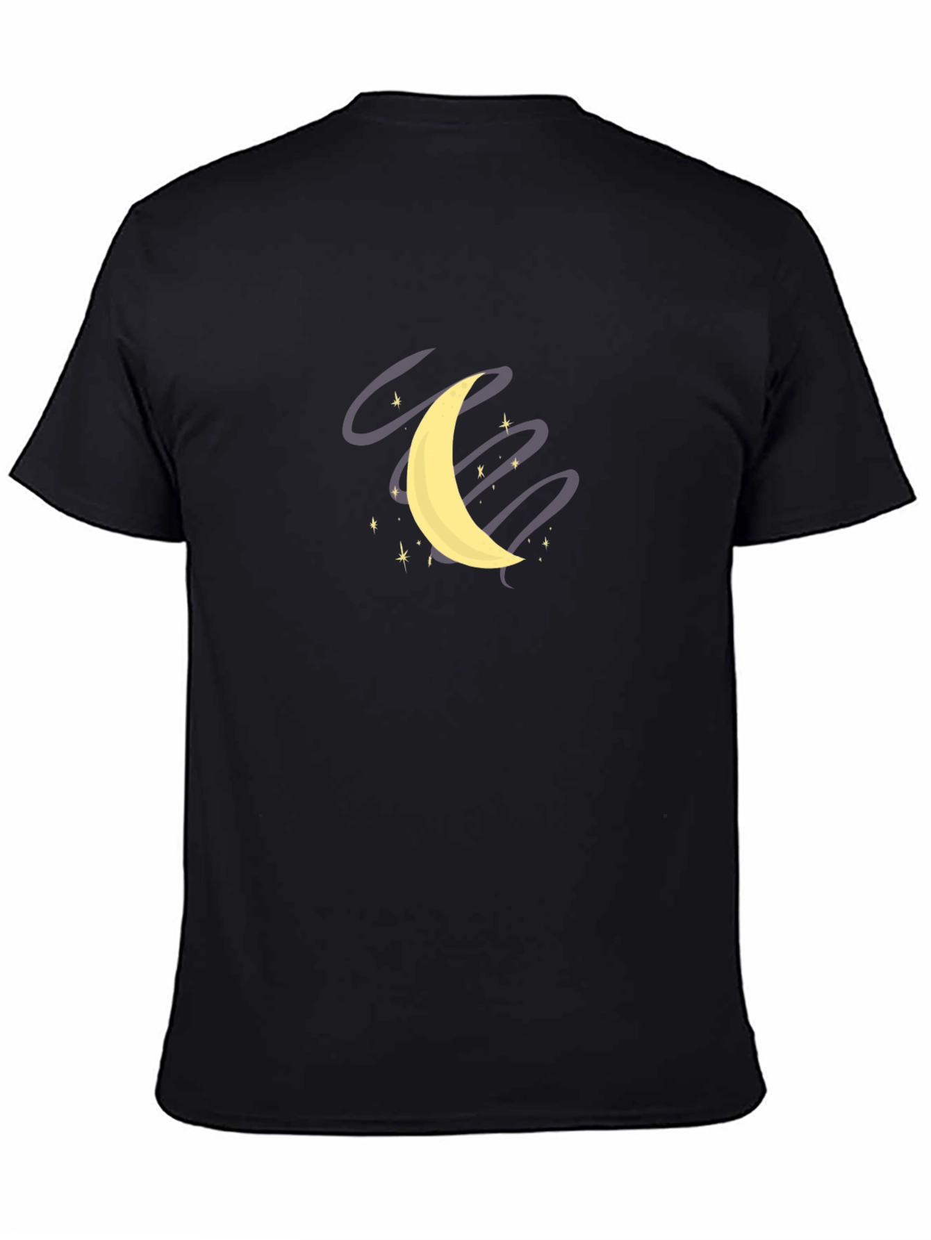 Black Moon and Stars Graphic Black T-Shirt view 4