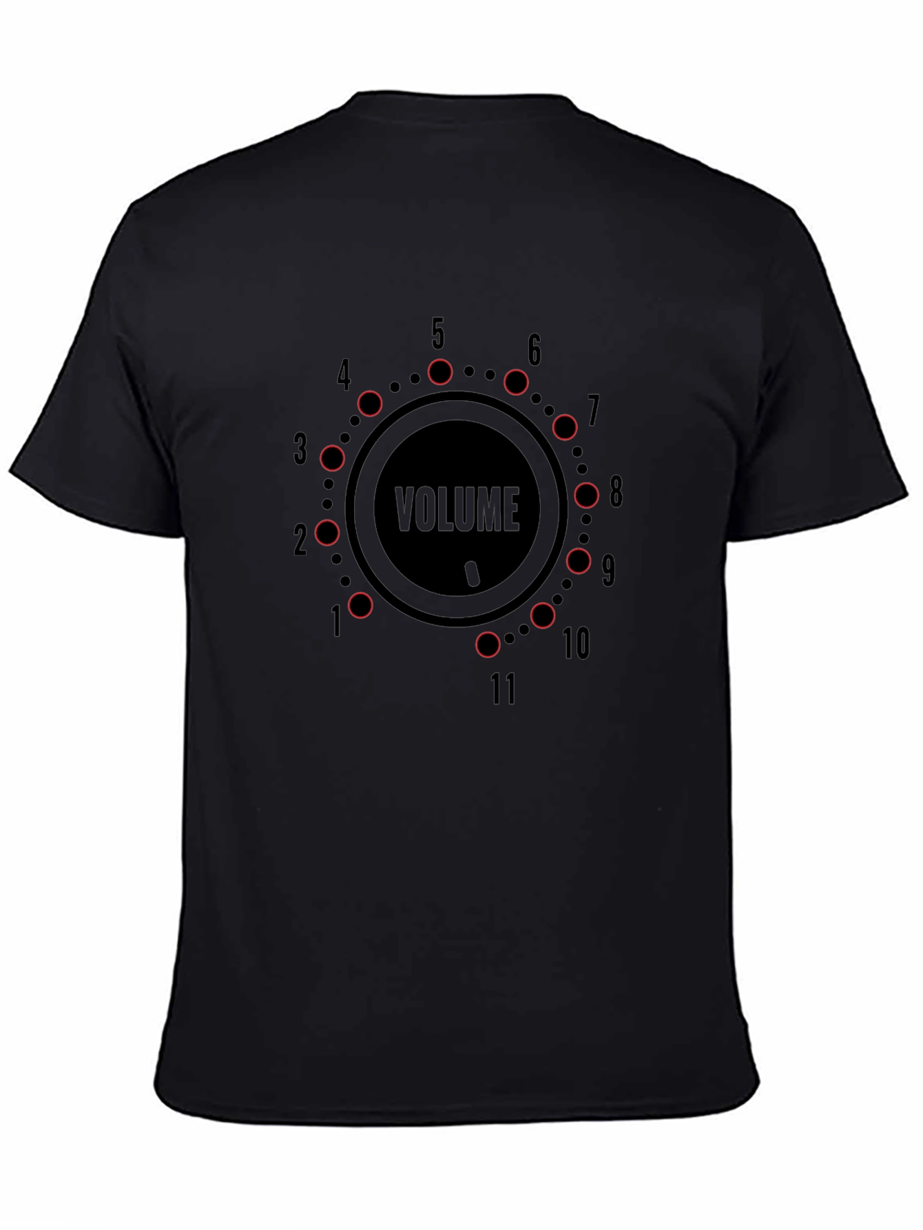 Black Volume Knob Black T-Shirt - Loud Graphic Tee view 4
