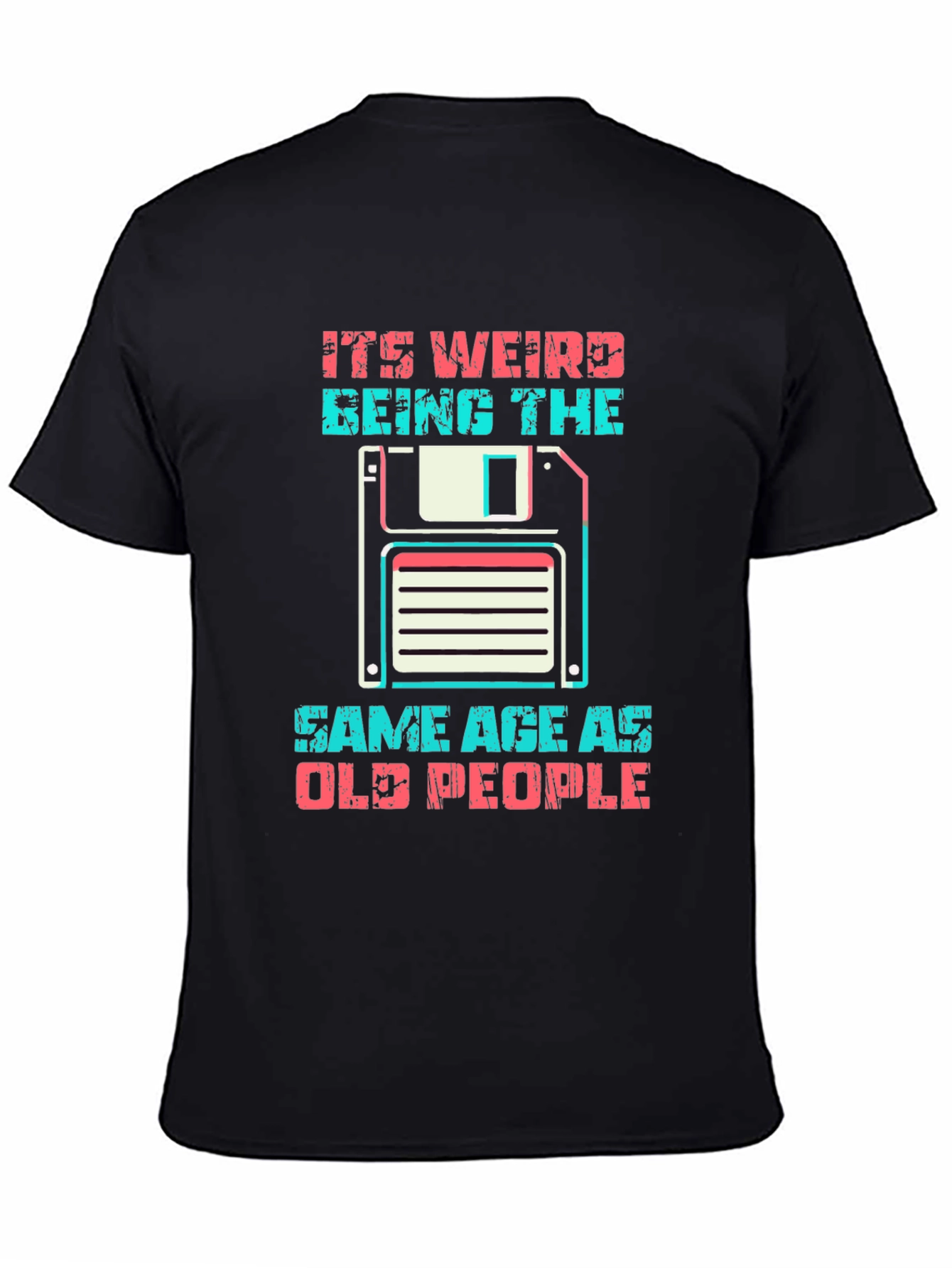 Black Retro "Old People" Graphic T-Shirt view 4