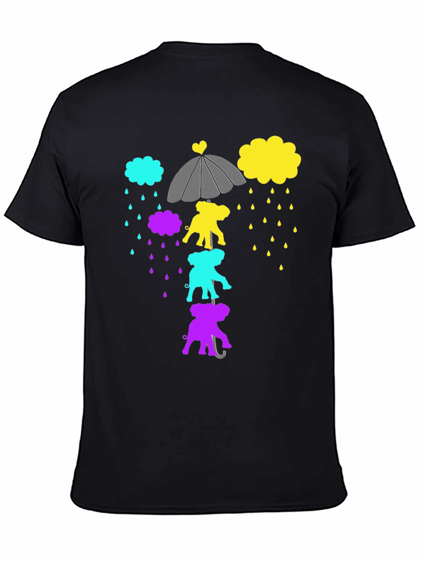 Black Elephant Rain Black Graphic Tee view 4