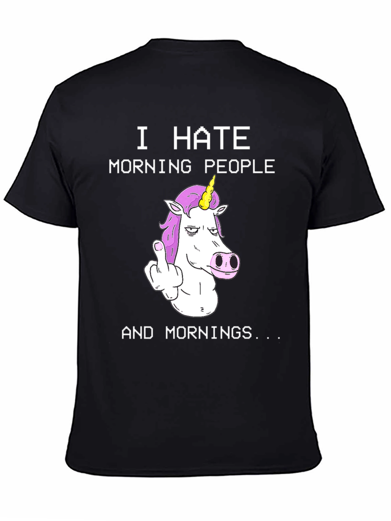 I Hate Morning People Unicorn Graphic Tee - 4