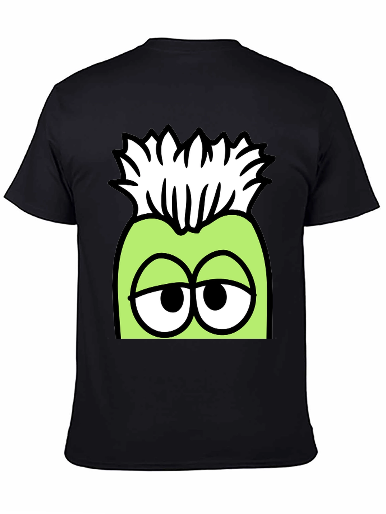 Black Funny Cartoon Character Graphic T-Shirt view 4