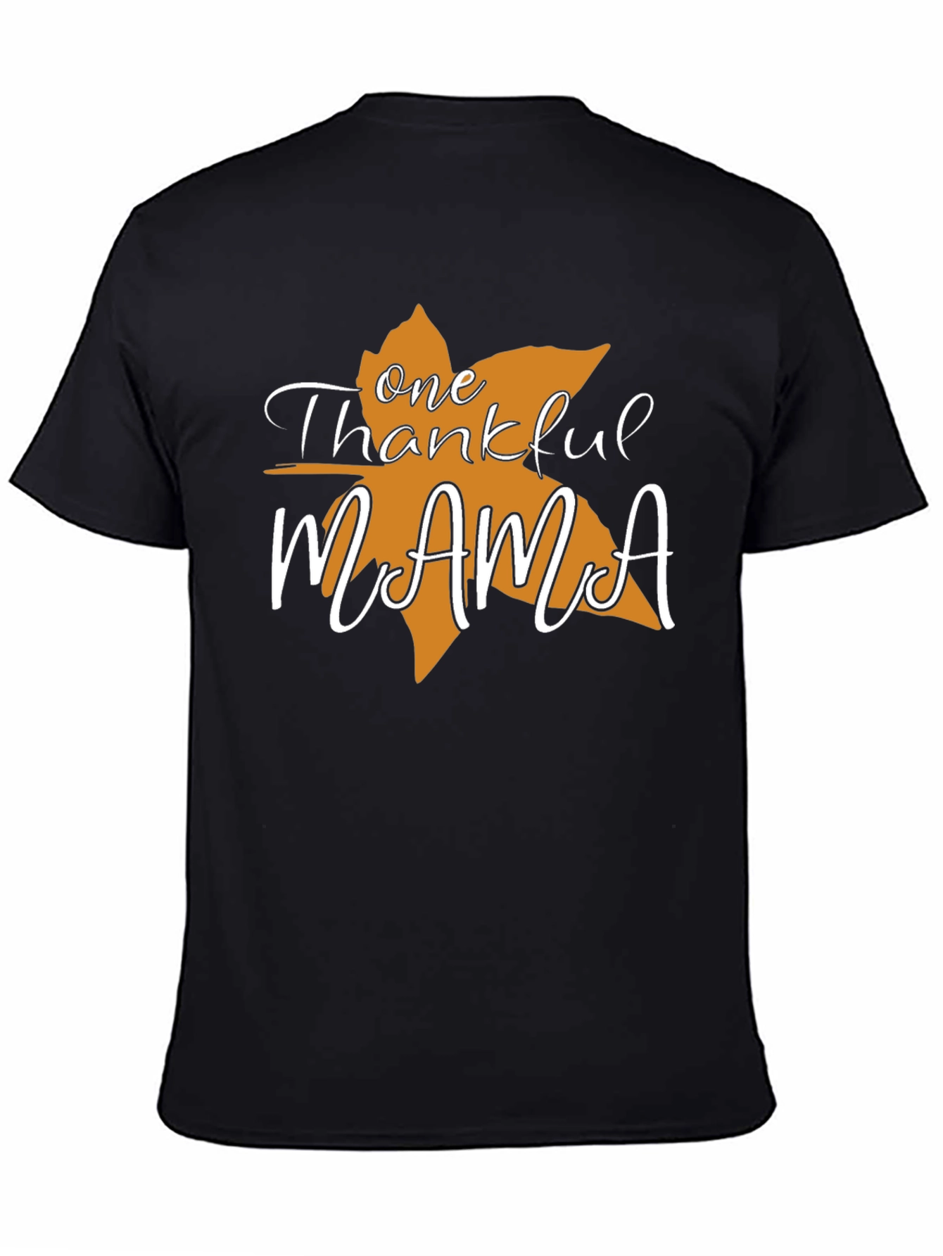 Black Thankful Mama T-Shirt - Fall Season Tee view 4
