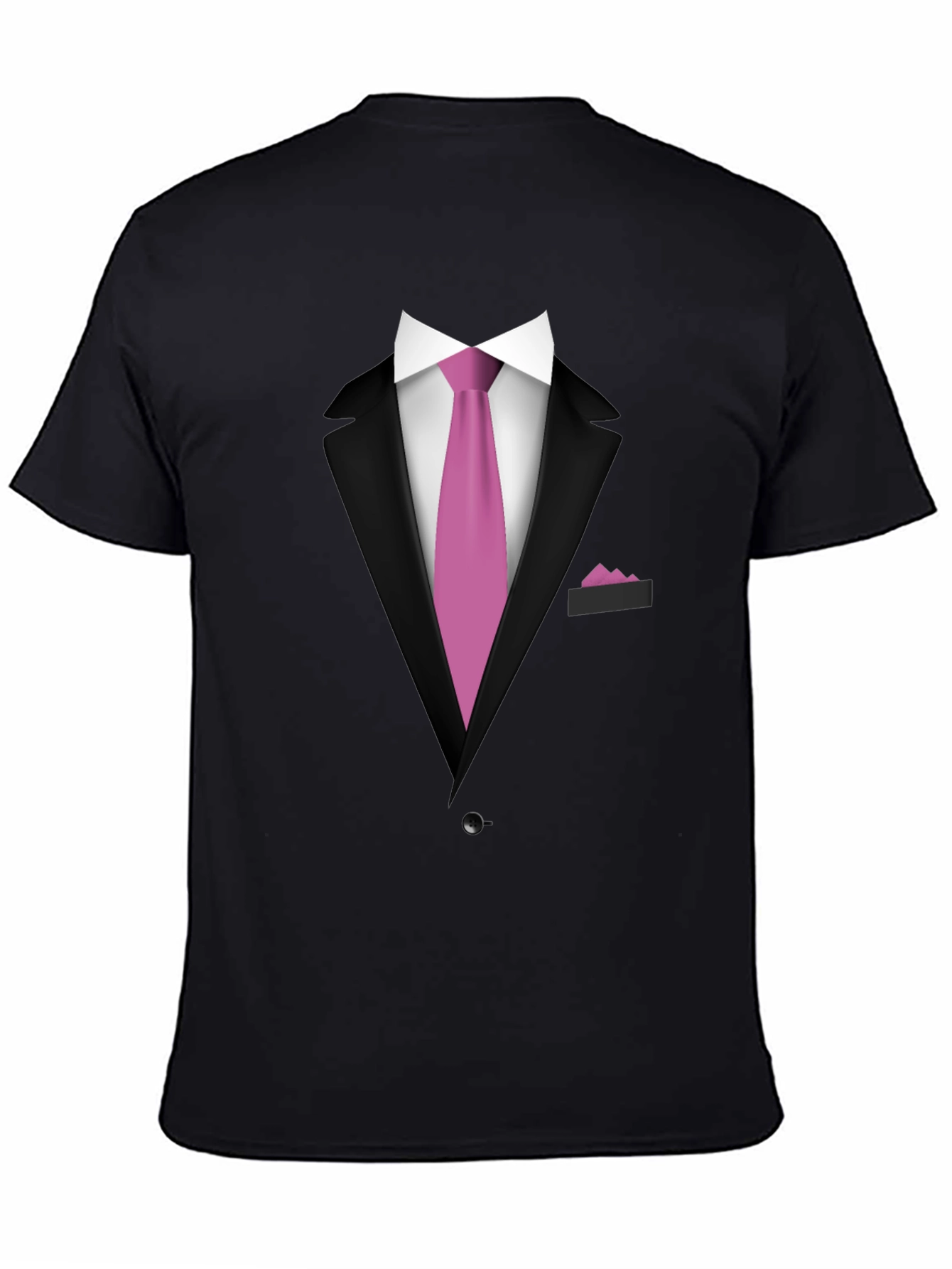 Black Funny Suit & Tie Graphic Print Men's T-Shirt view 4
