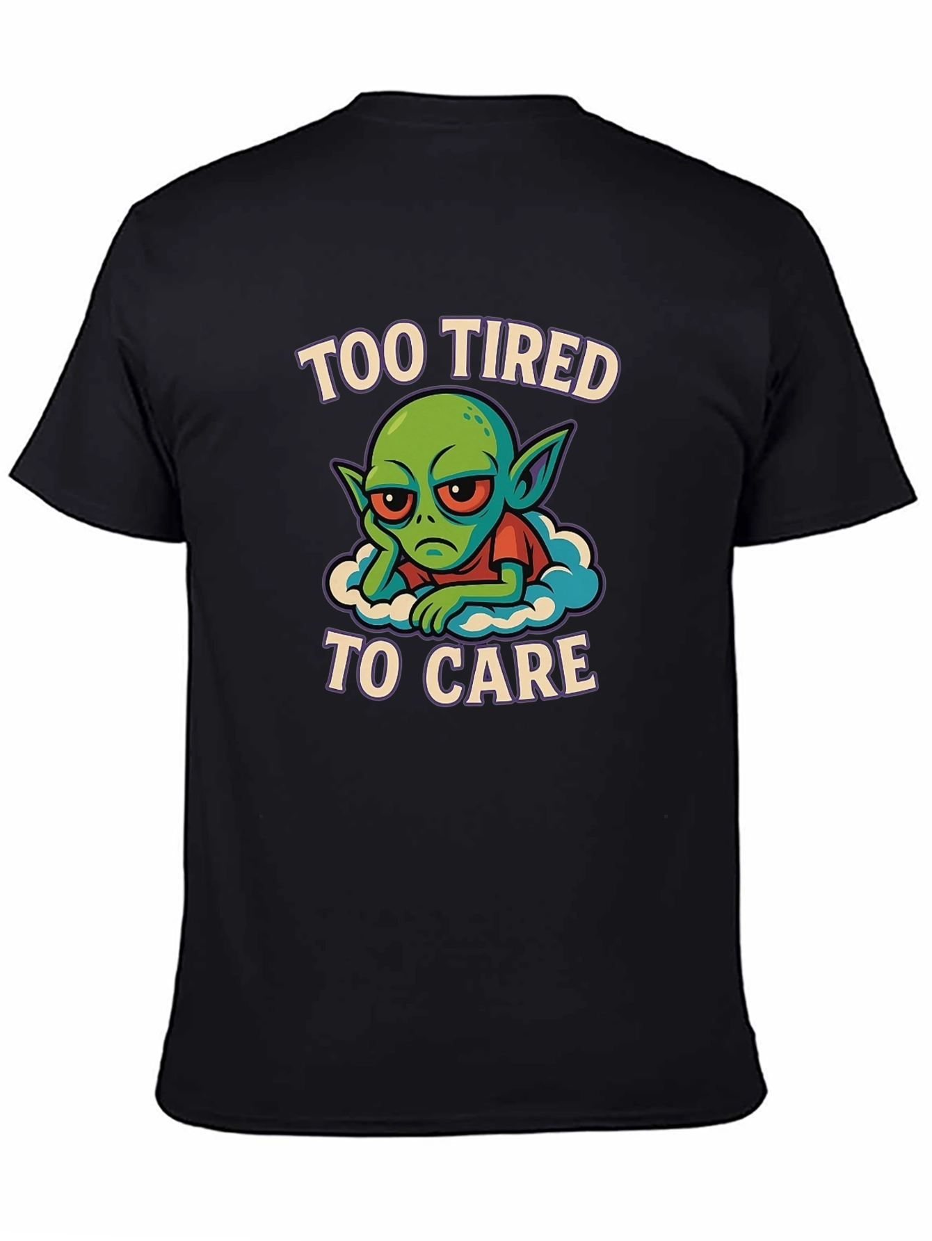 Black Too Tired to Care Graphic Tee view 4