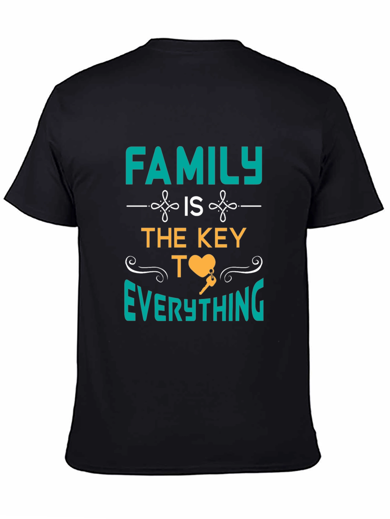 Family is the Key T-Shirt - Heart and Key Design - 4