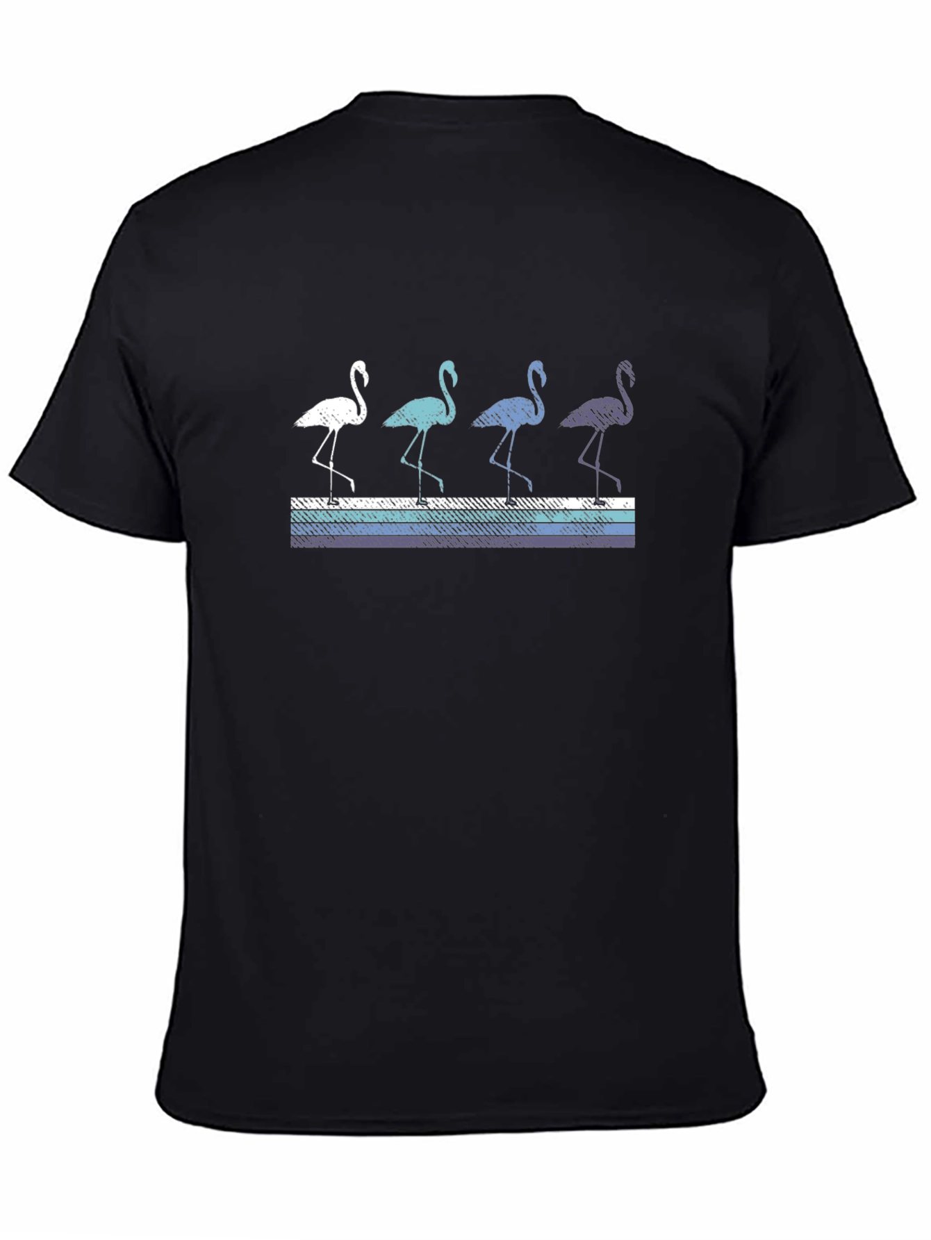 Black Flamingo Stripe Graphic Tee view 4