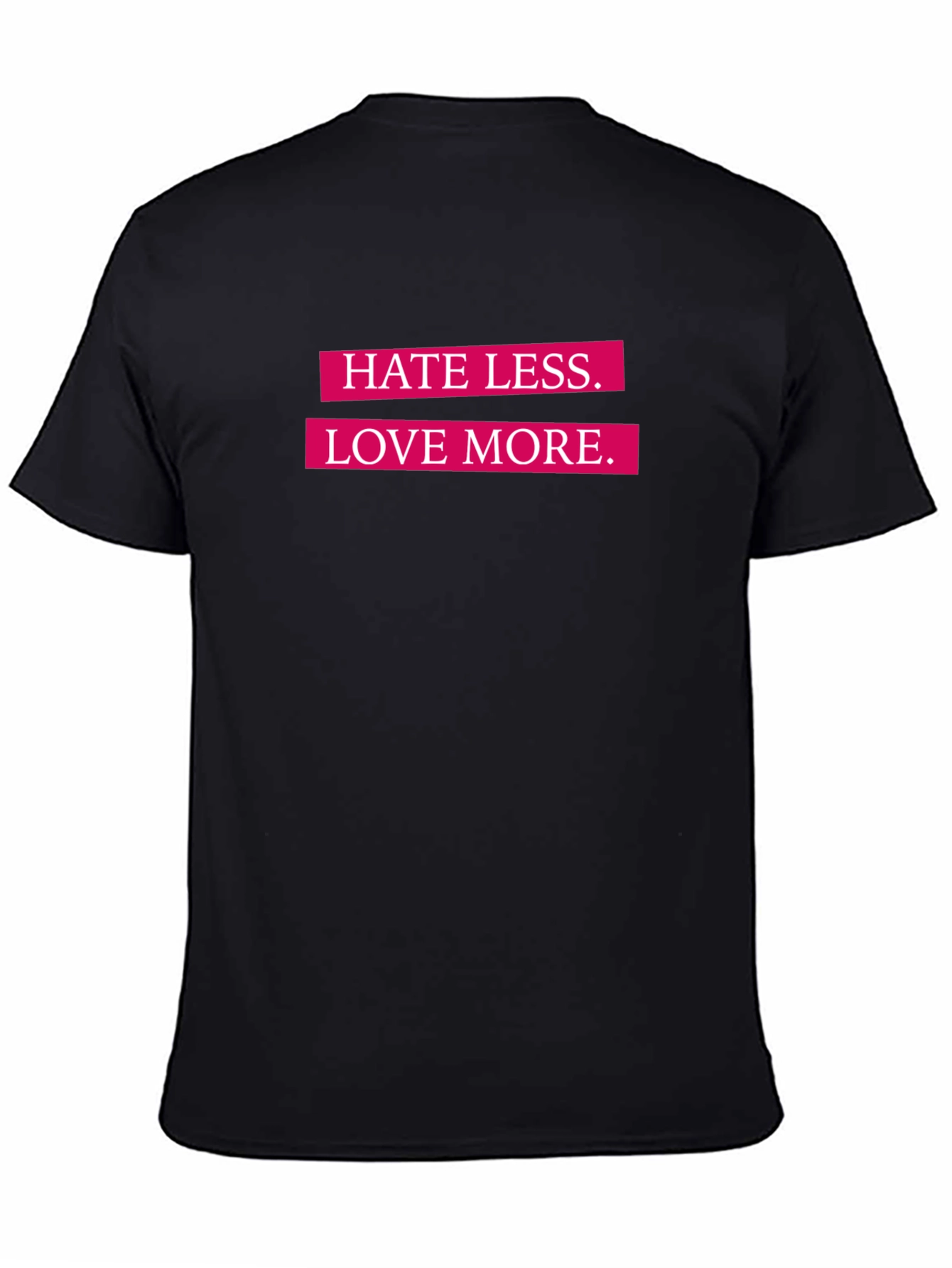 Black Hate Less Love More Graphic Tee - Black view 4