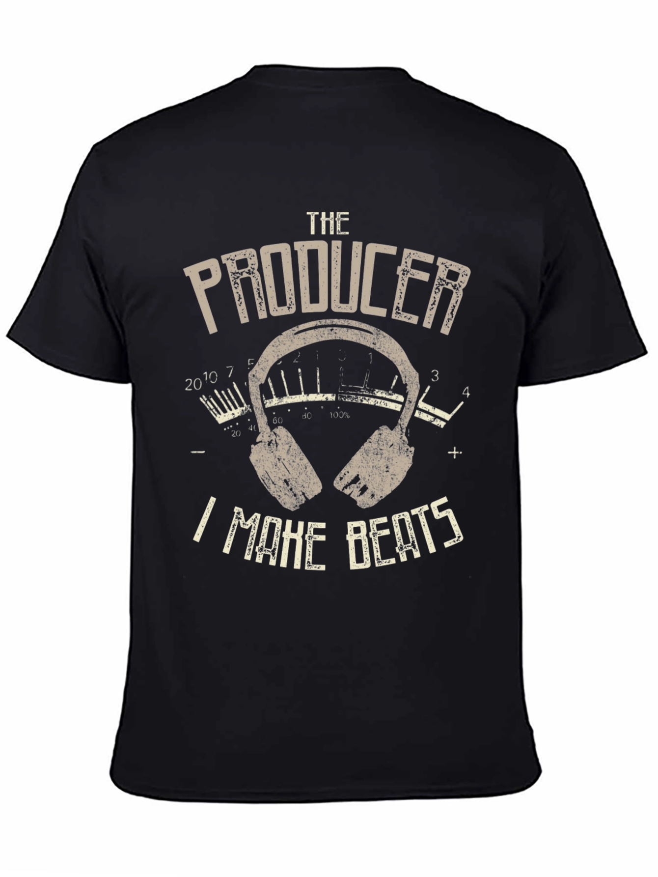 Black Producer I Make Beats Black Graphic Tee view 4