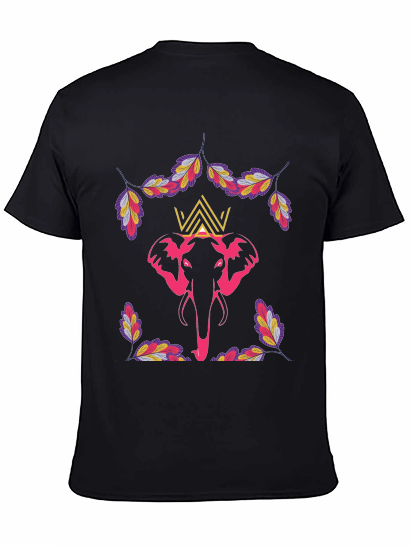 Black Elephant Crown Graphic Tee - Stylish Men's T-Shirt view 4