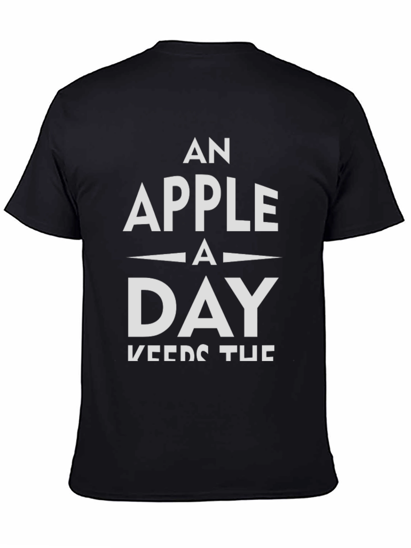 Black An Apple A Day Graphic Tee - Health & Wellness T-Shirt view 4