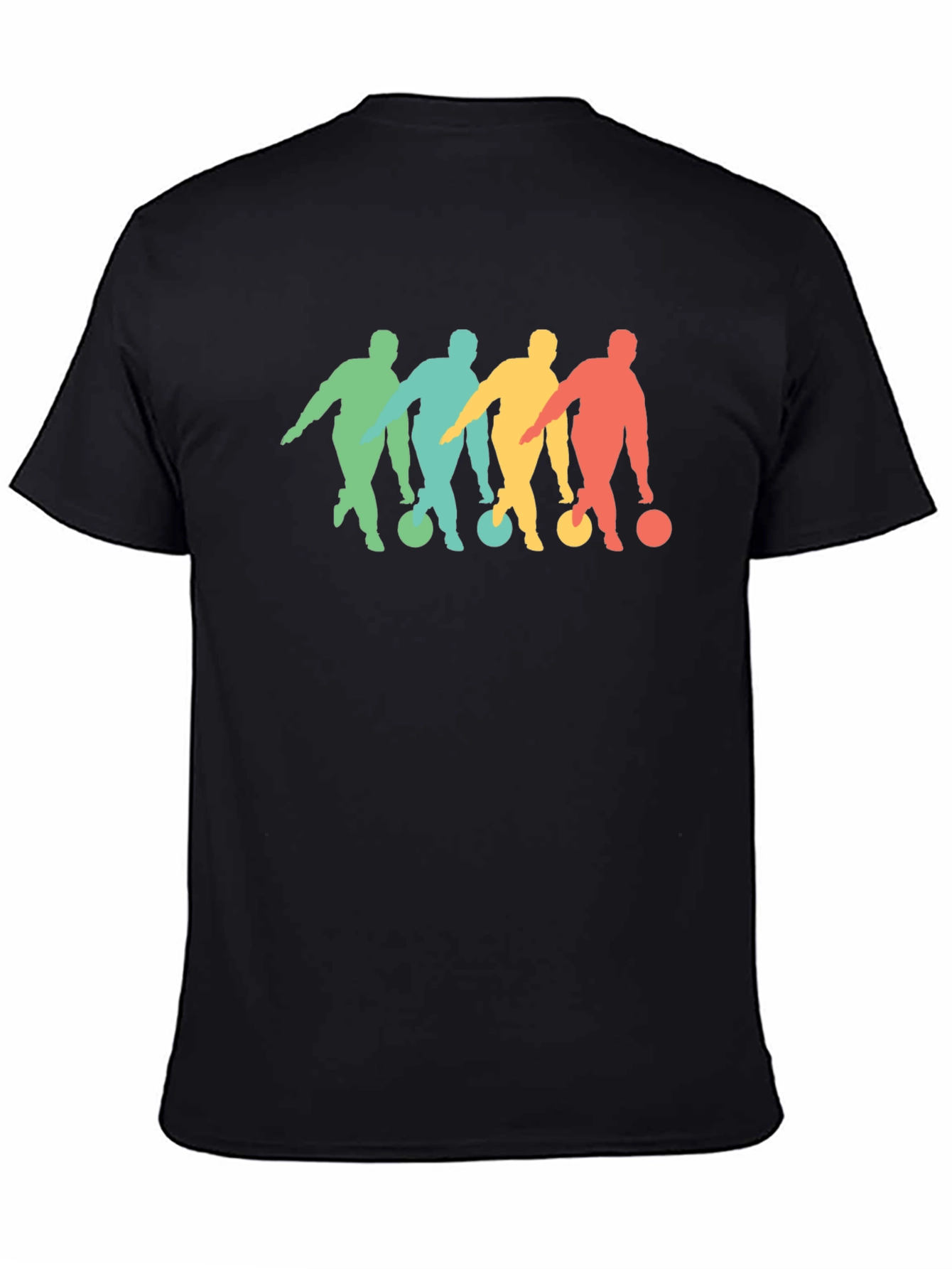 Black Retro Bowling Silhouette Graphic Tee view 4