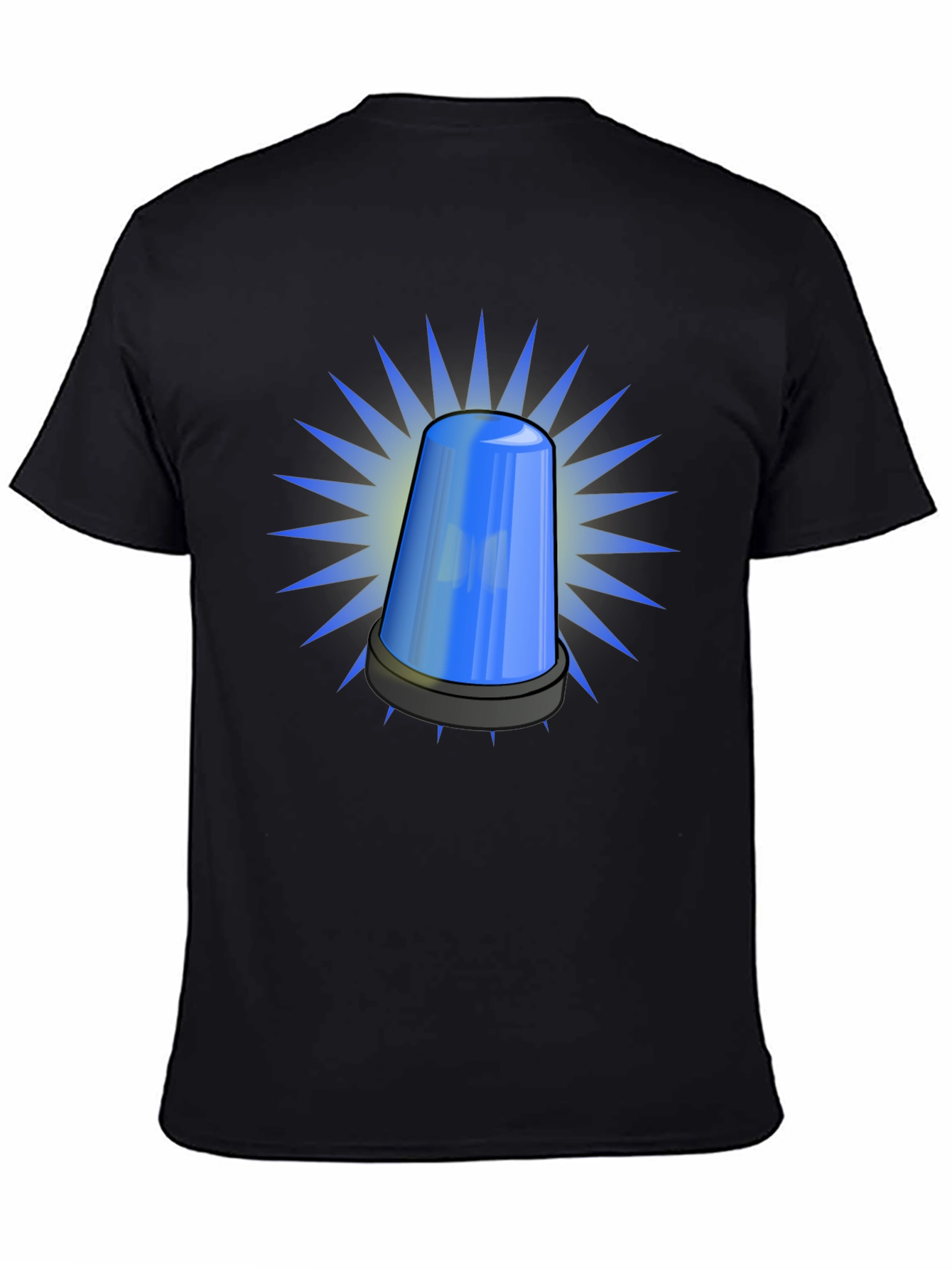 Black Blue Siren T-Shirt - Novelty Graphic Tee view 4