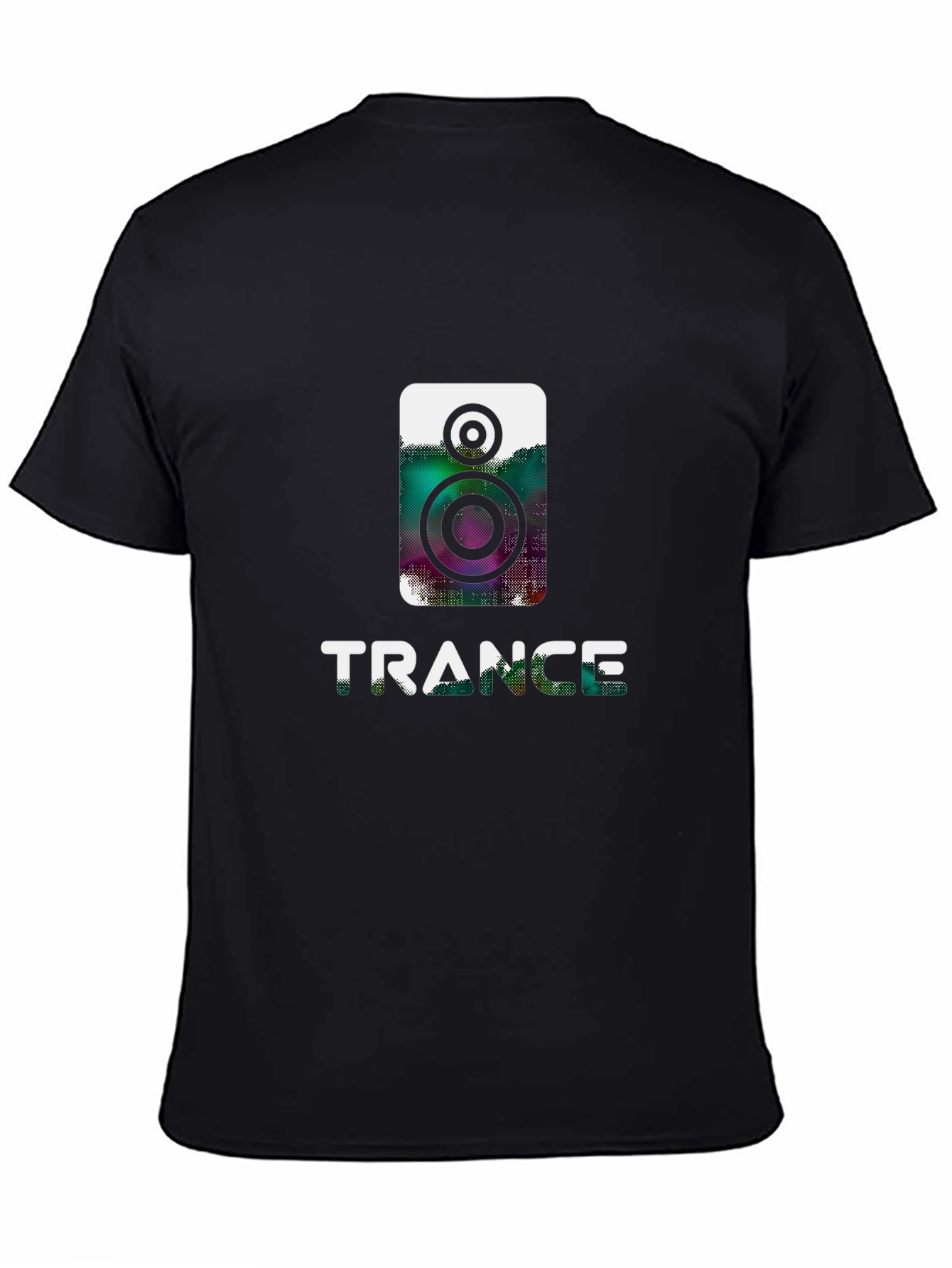 Black Trance Music Graphic Tee - Black Cotton Shirt view 4
